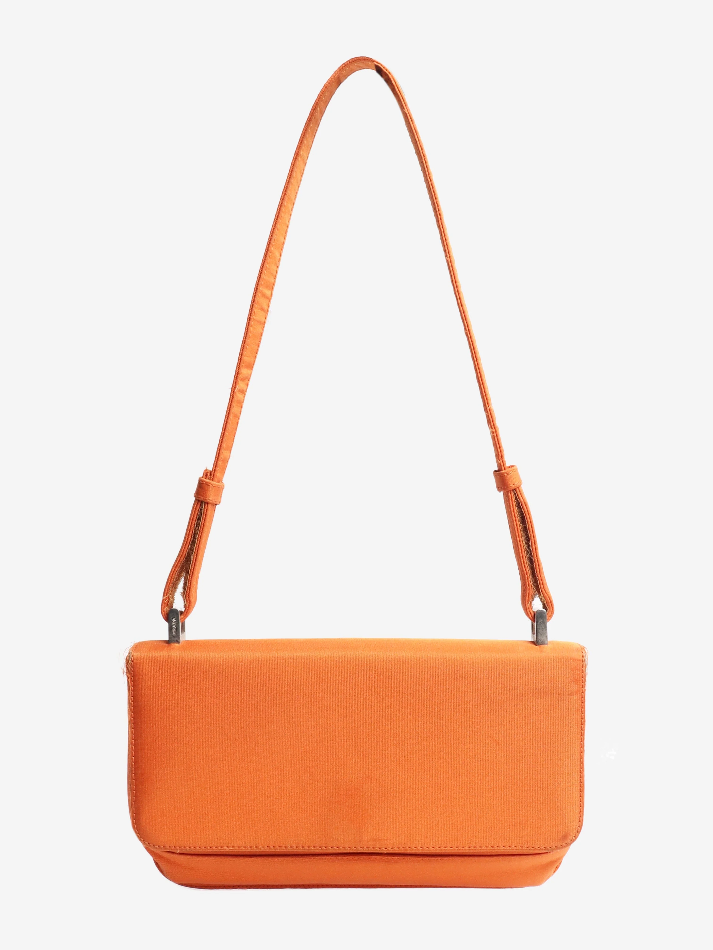Orange nylon shoulder bag - Image 3