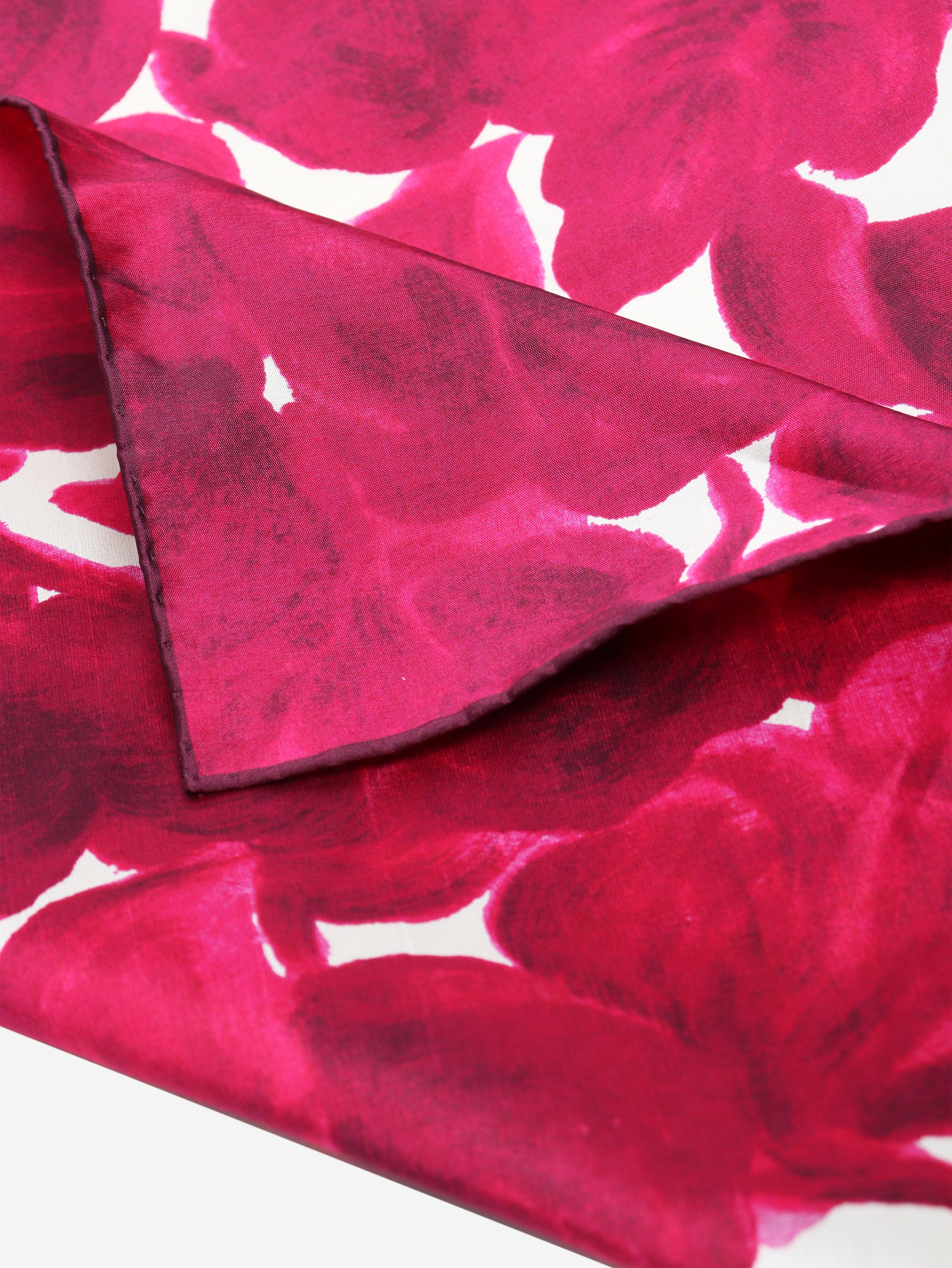 Pink silk floral scarf - Image 4
