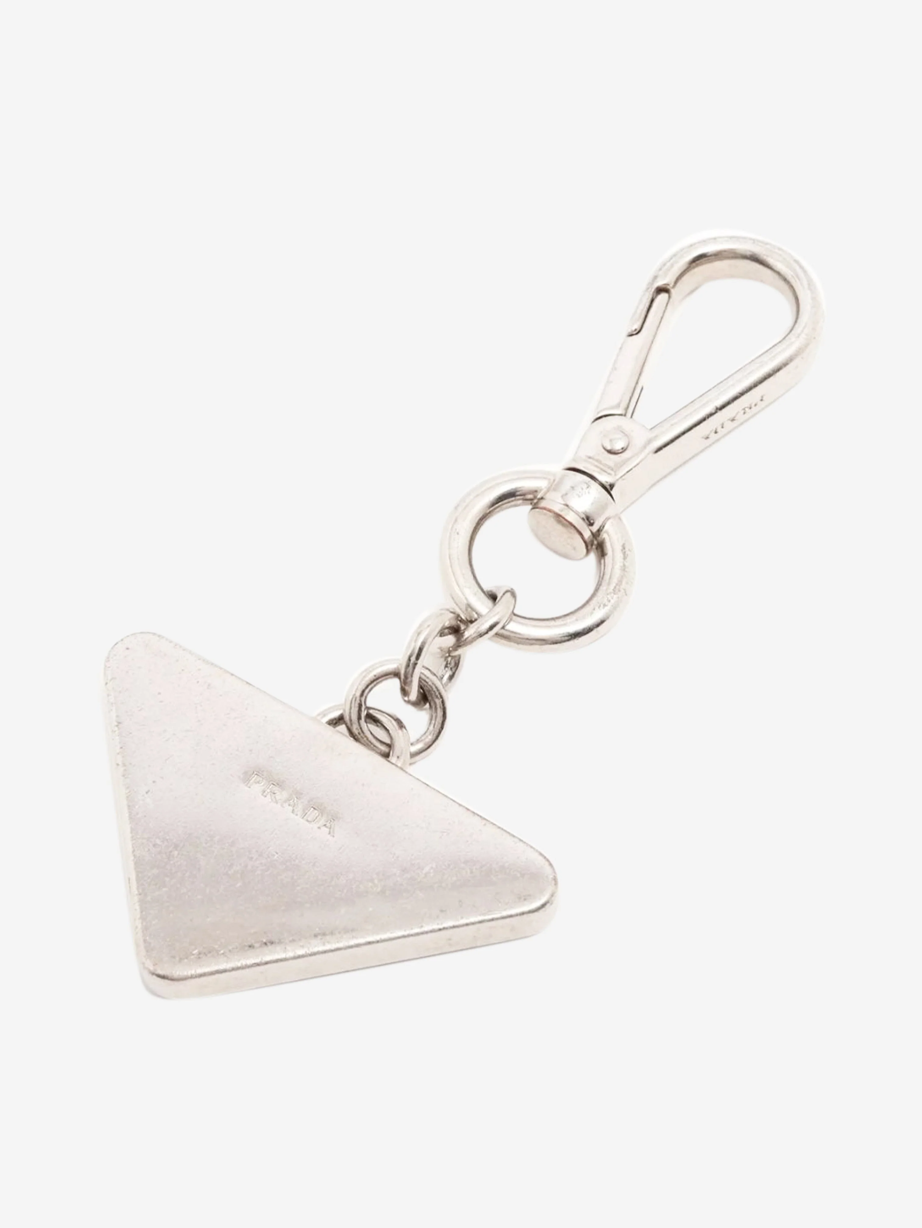 Silver Saffiano and metal keychain - Image 2