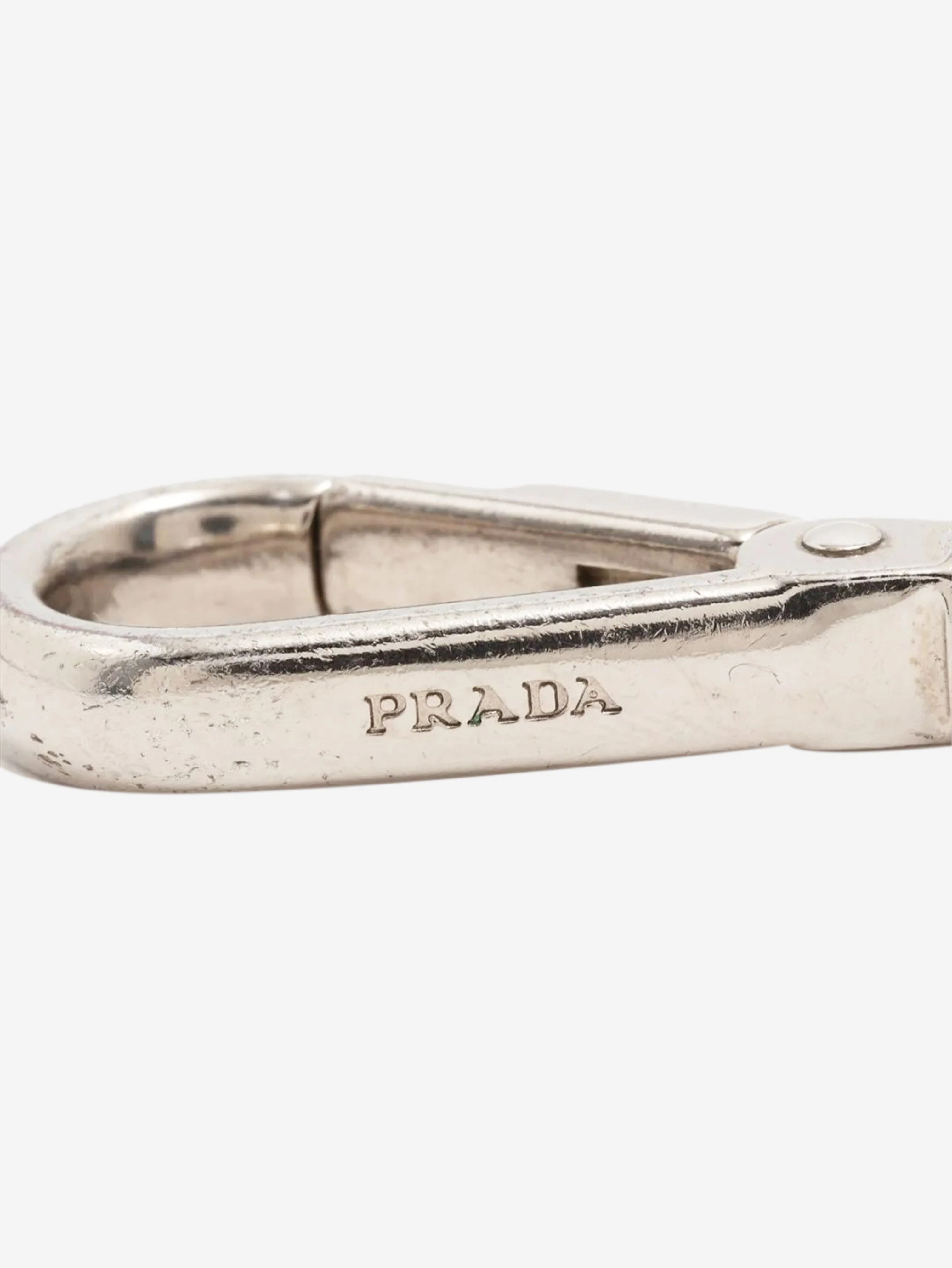 Silver Saffiano and metal keychain - Image 3