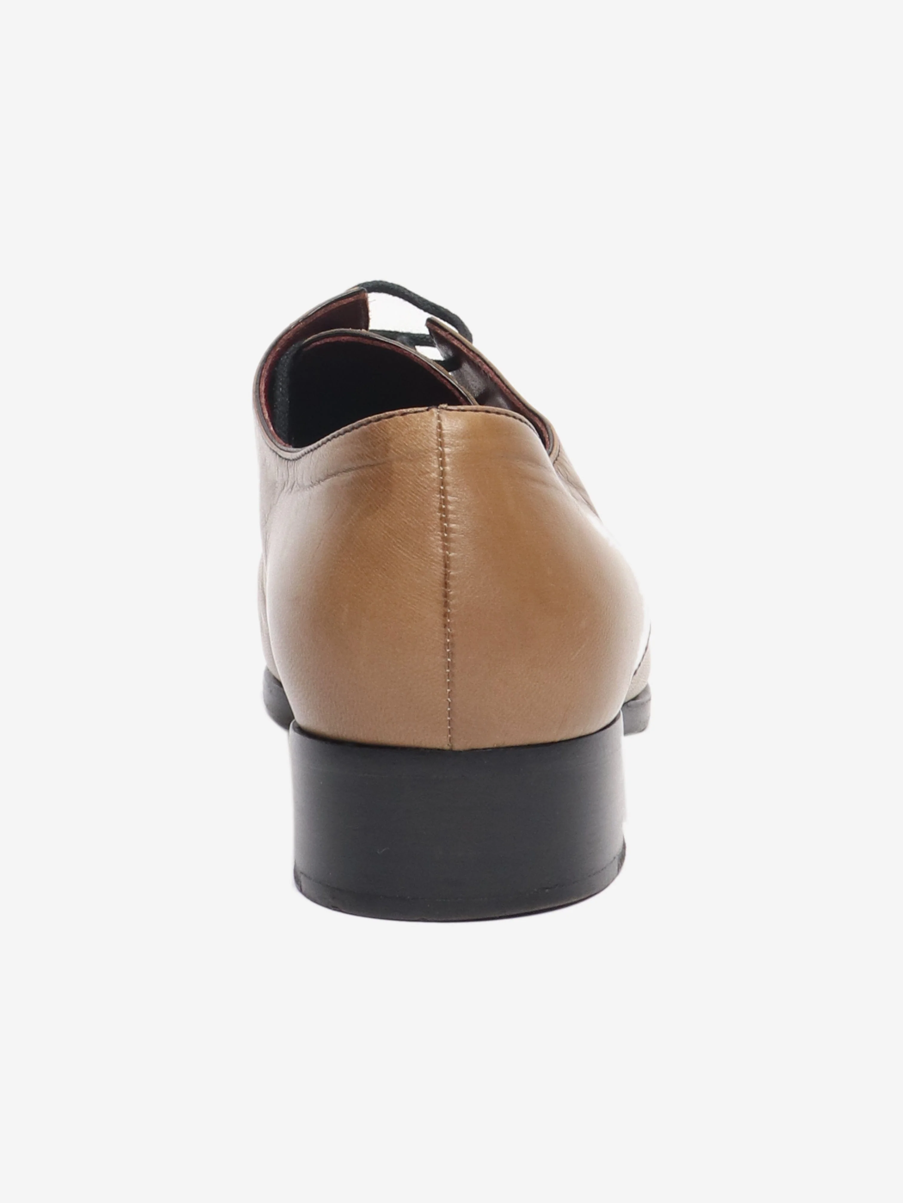 Tan leather lace-up shoes - size EU 38 - Image 4