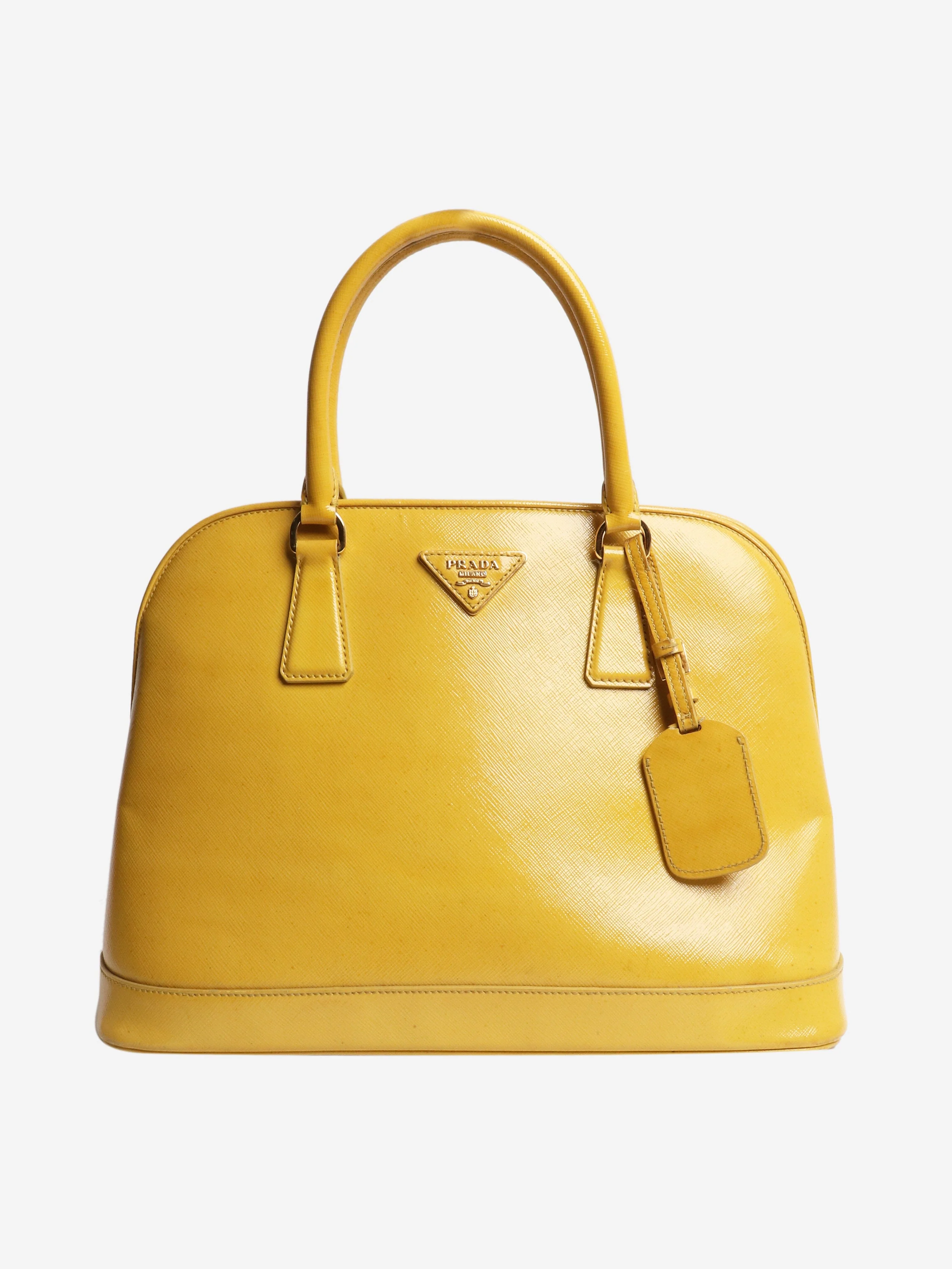 Yellow Saffiano Vernice Promenade bag