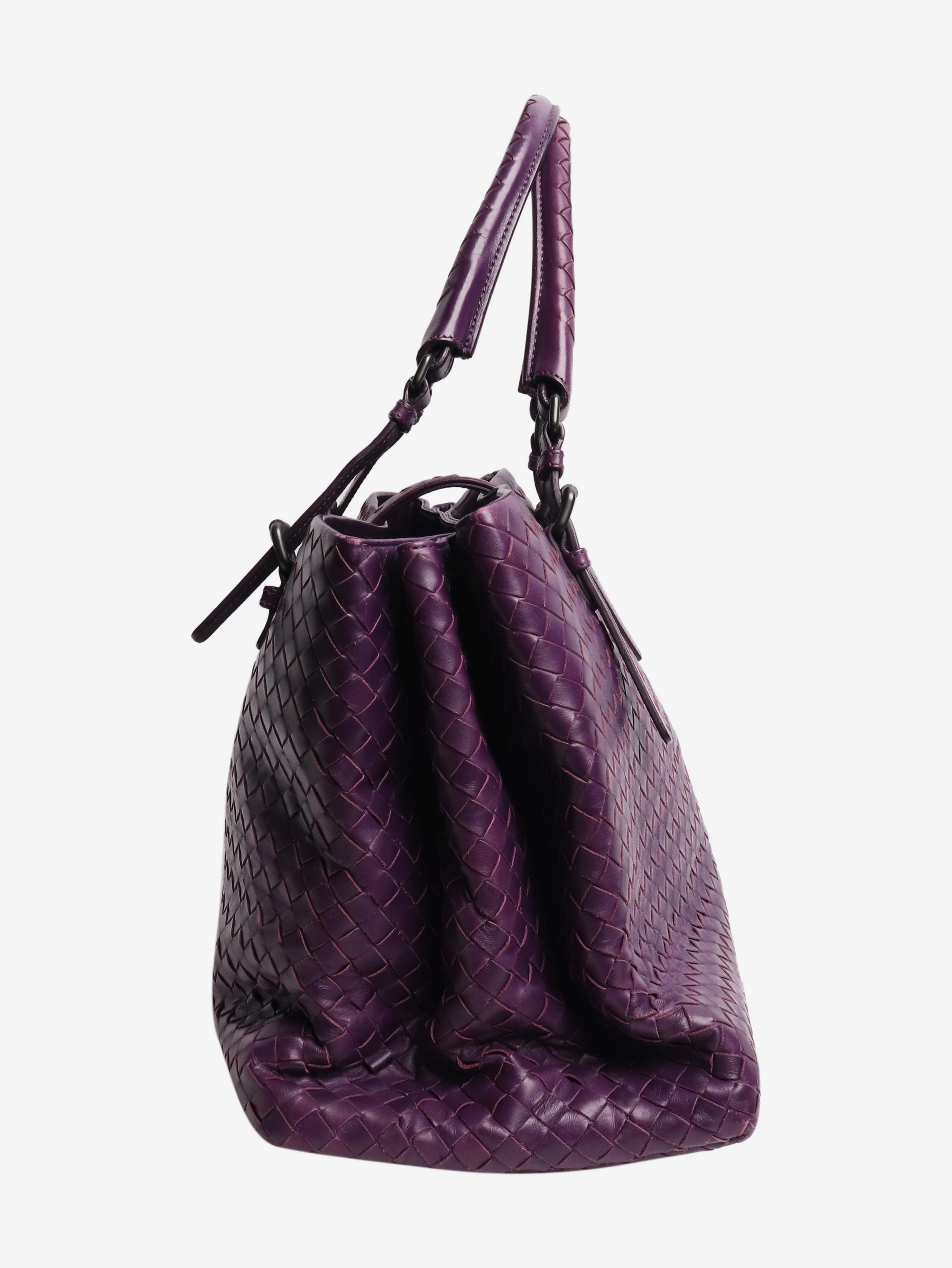 Purple Intrecciato leather tote bag - Image 2