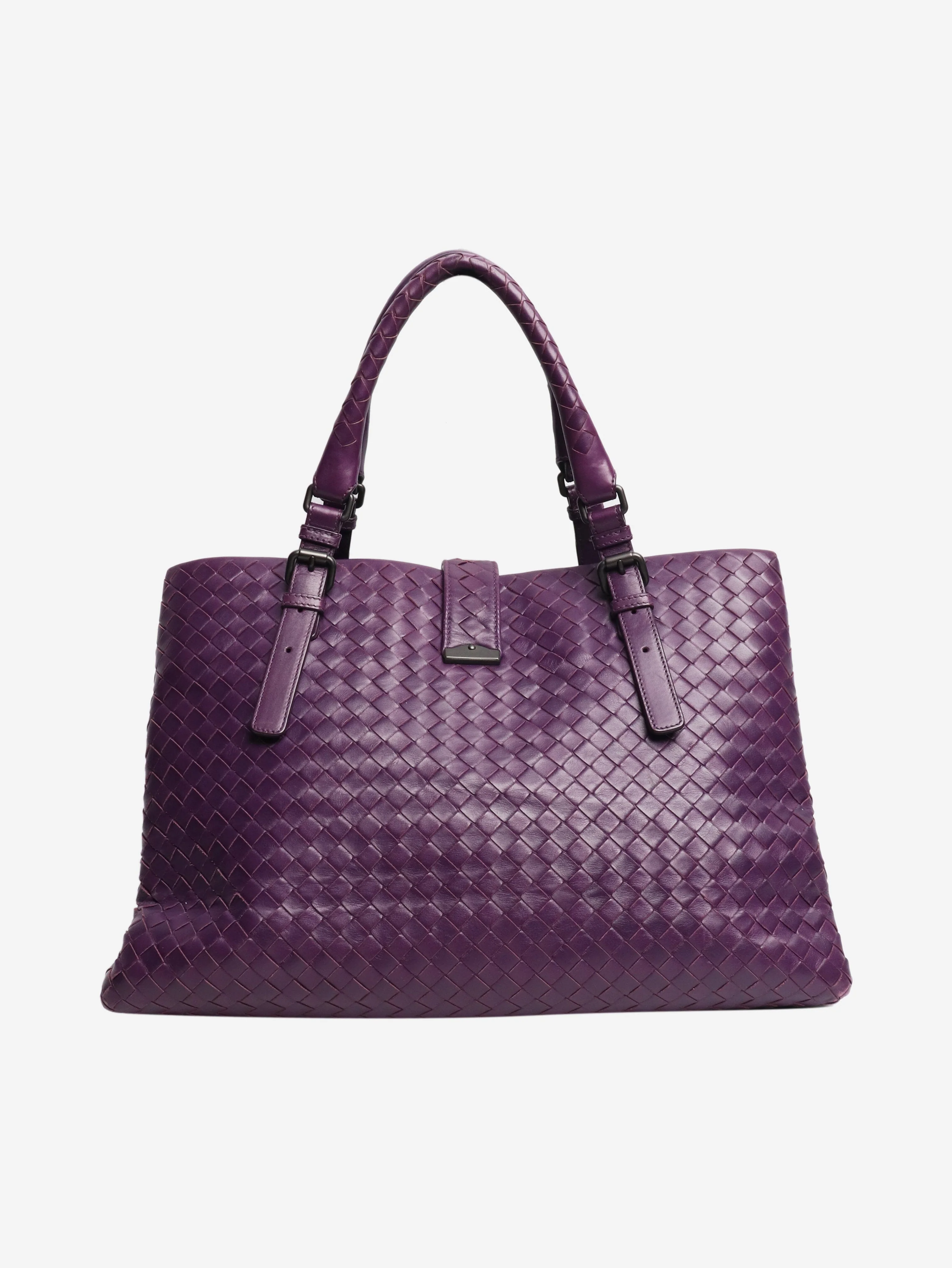 Purple Intrecciato leather tote bag - Image 3
