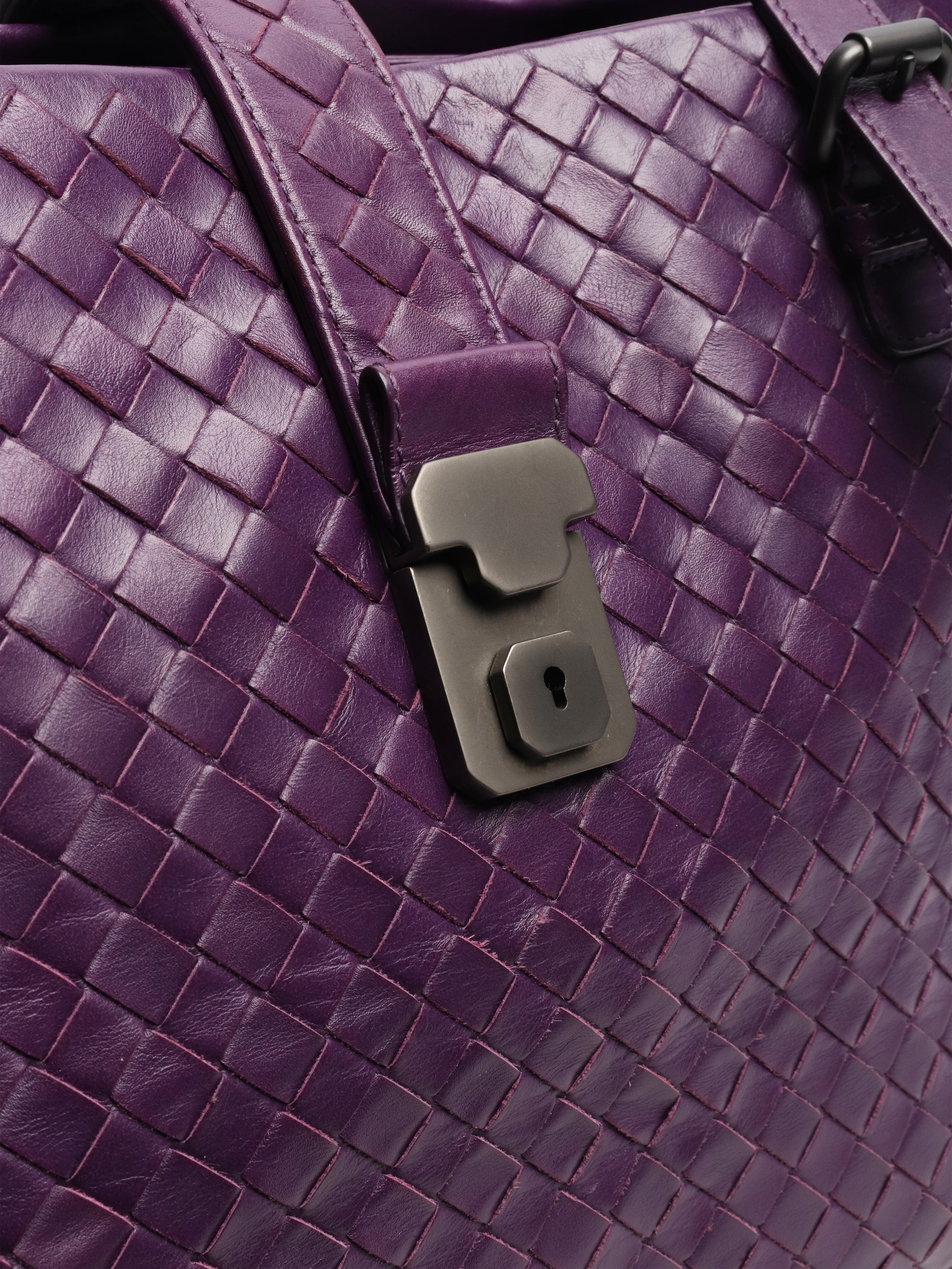 Purple Intrecciato leather tote bag - Image 5