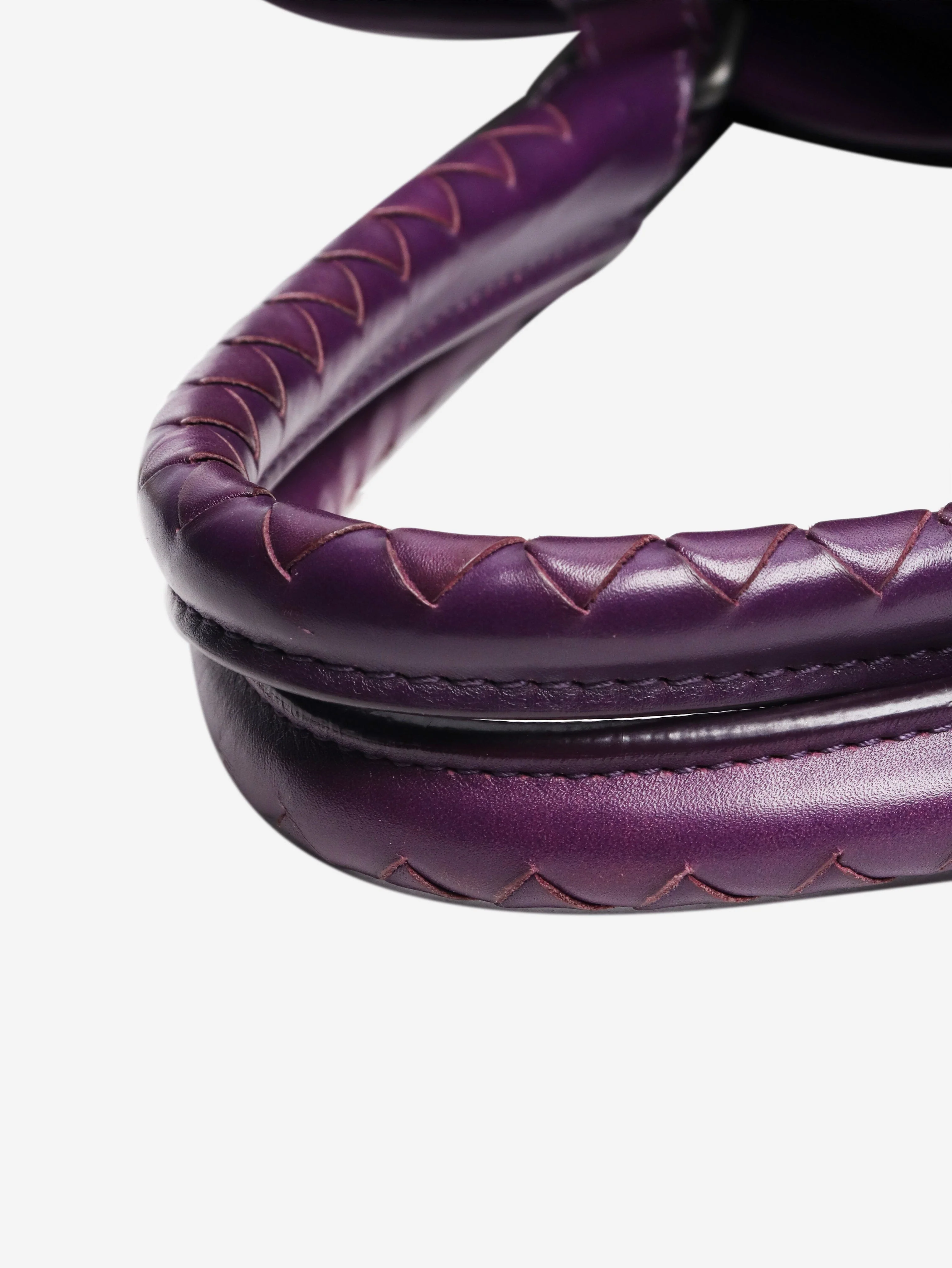 Purple Intrecciato leather tote bag - Image 6