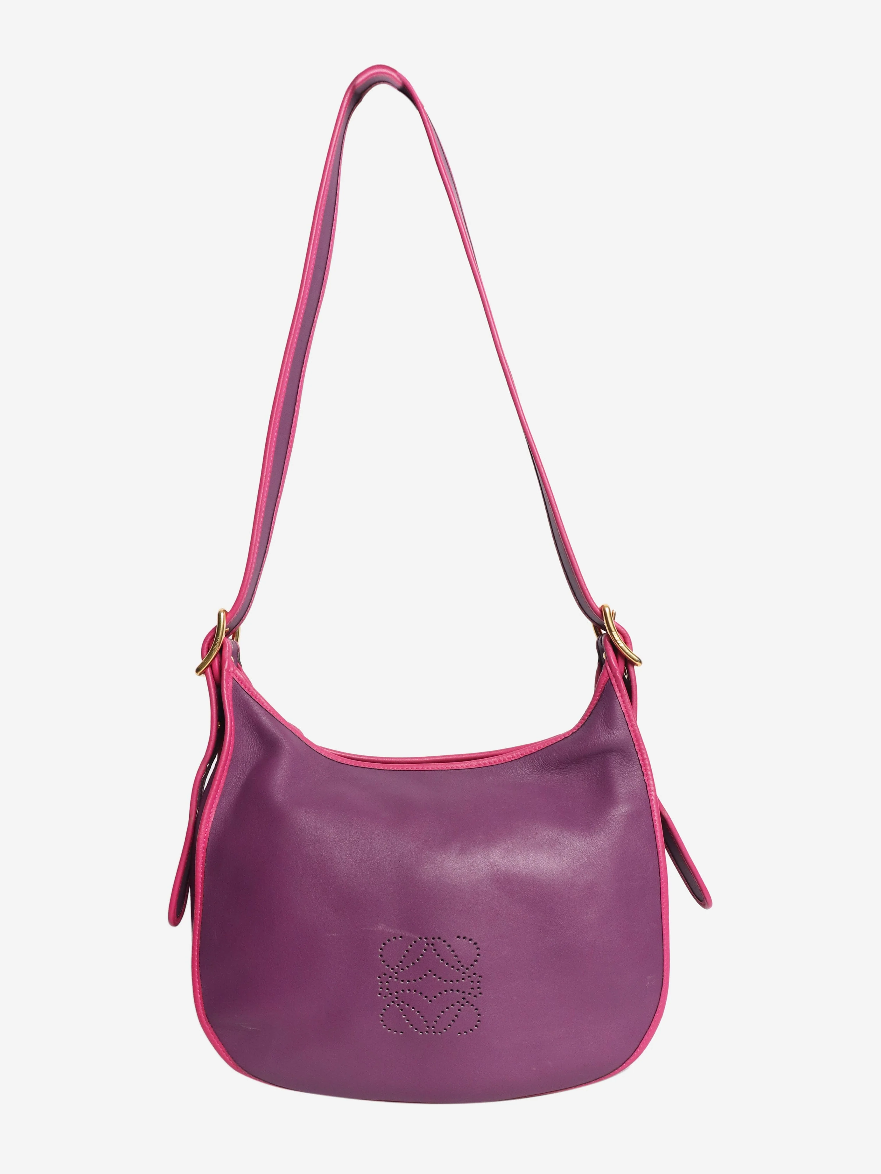 Purple leather shoulder bag - Image 3