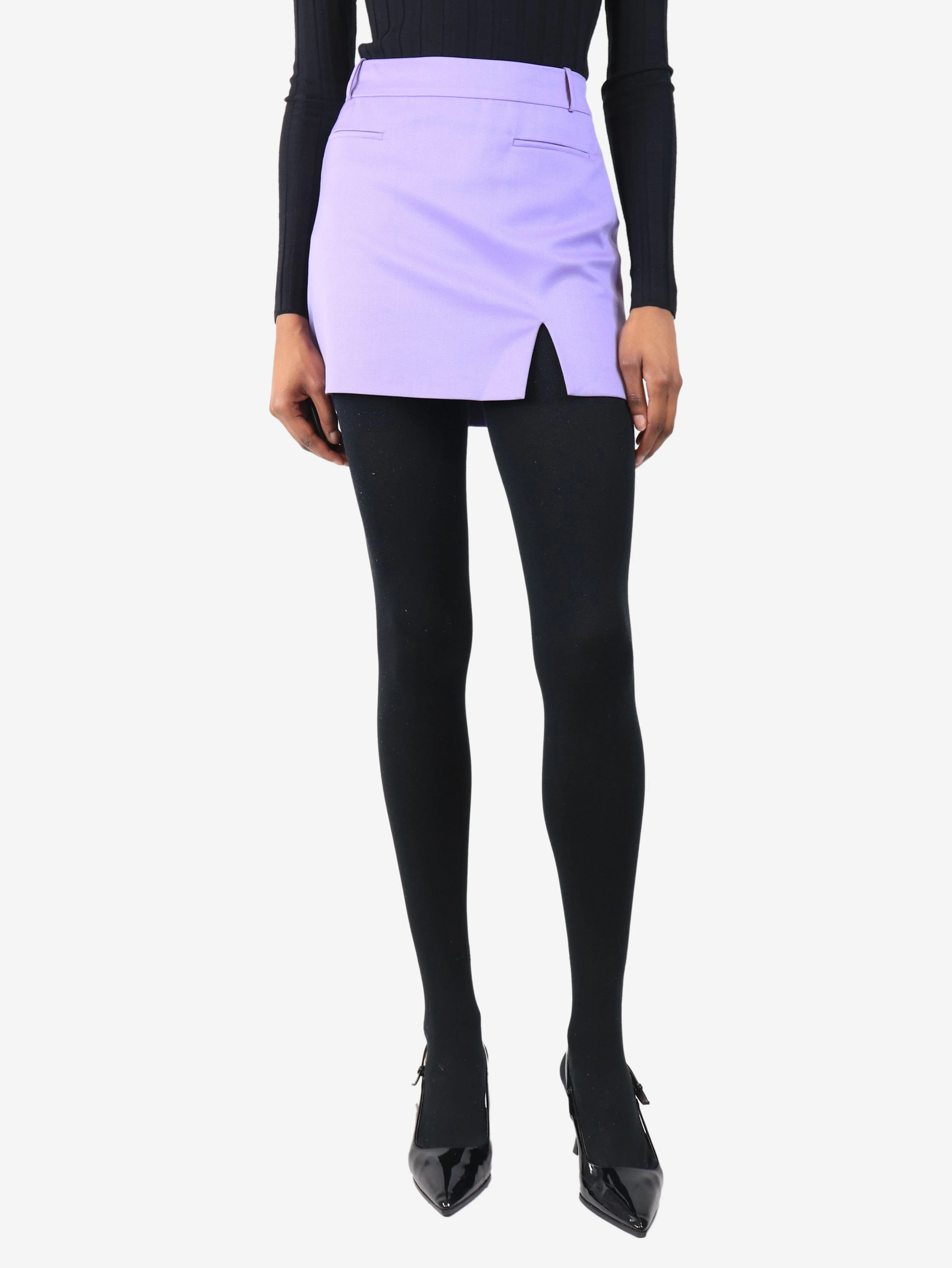 Purple mini skirt - size UK 6