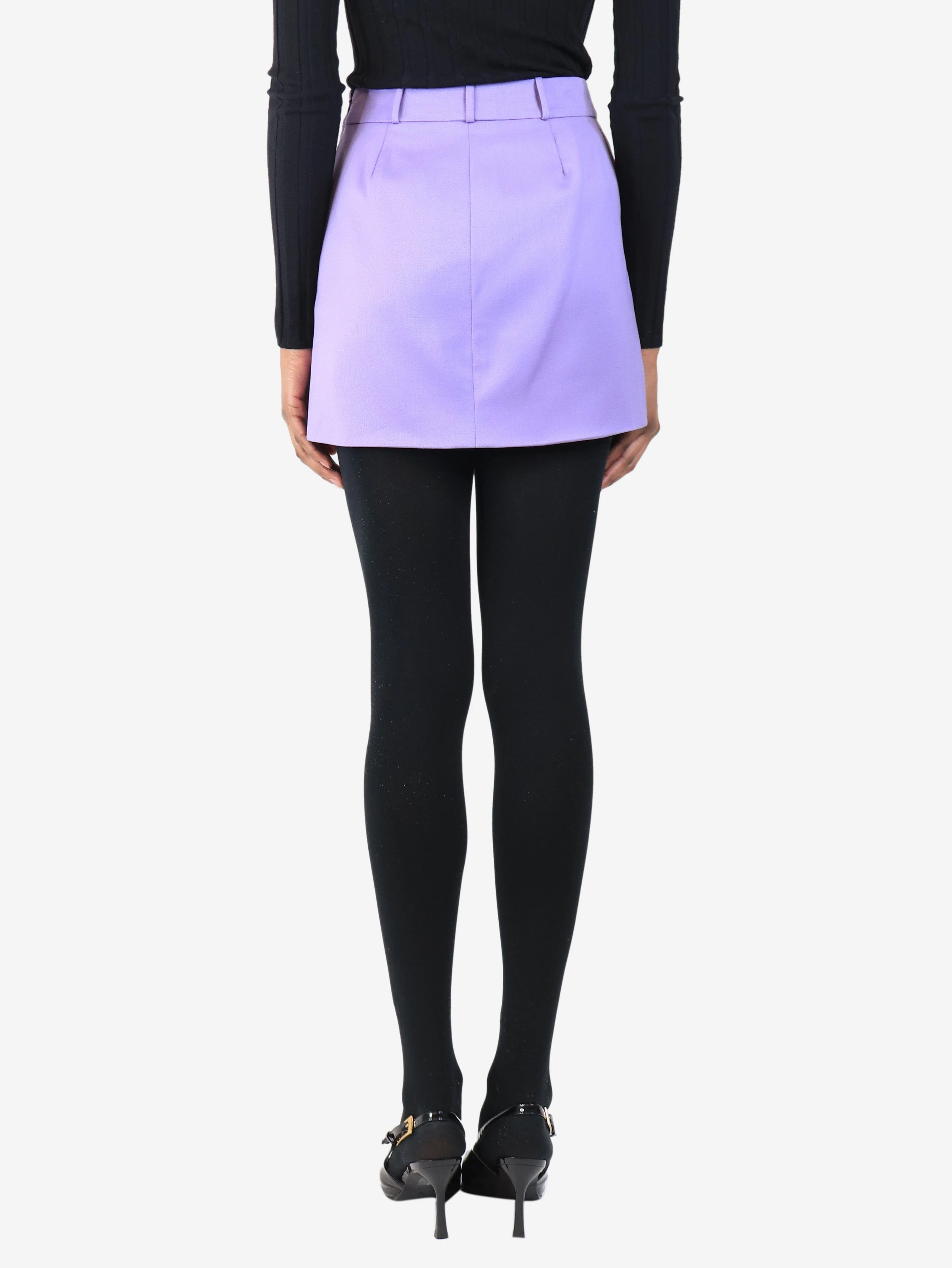 Purple mini skirt - size UK 6 - Image 3