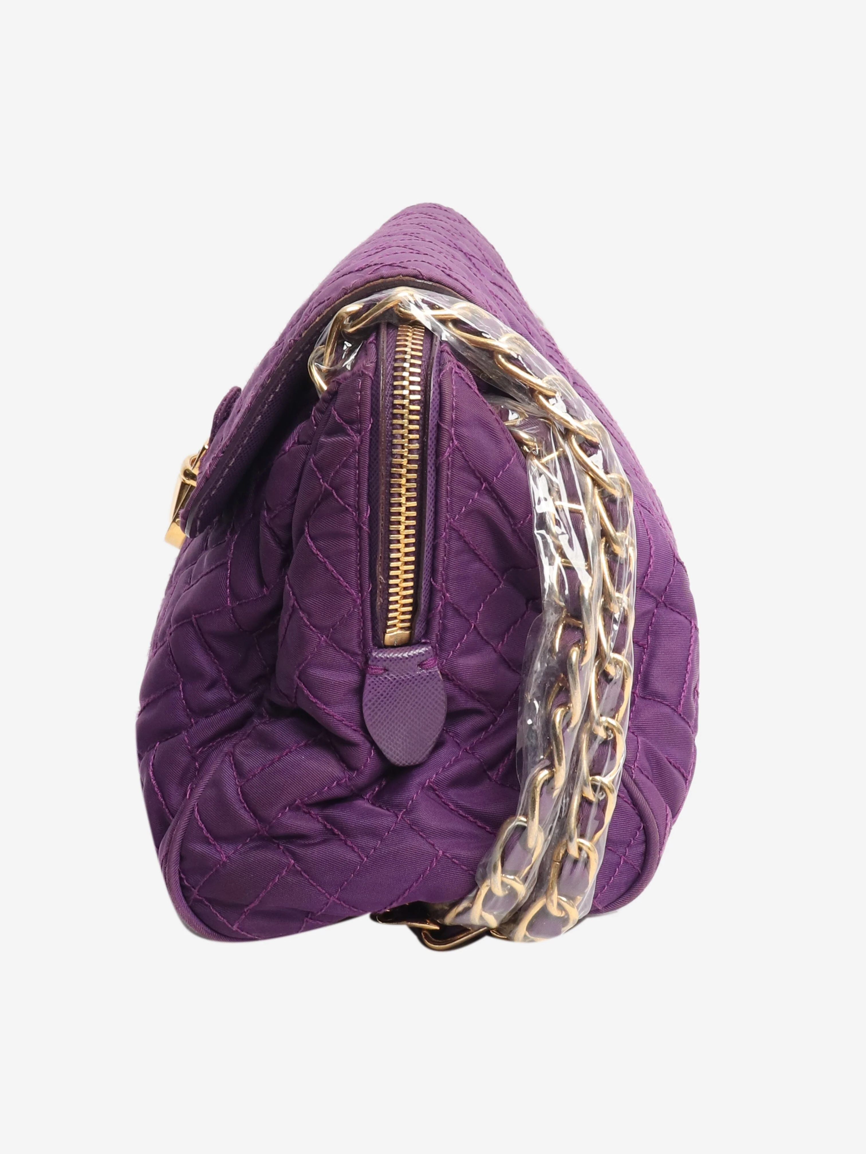 Purple quilted tessuto shoulder bag - Image 2