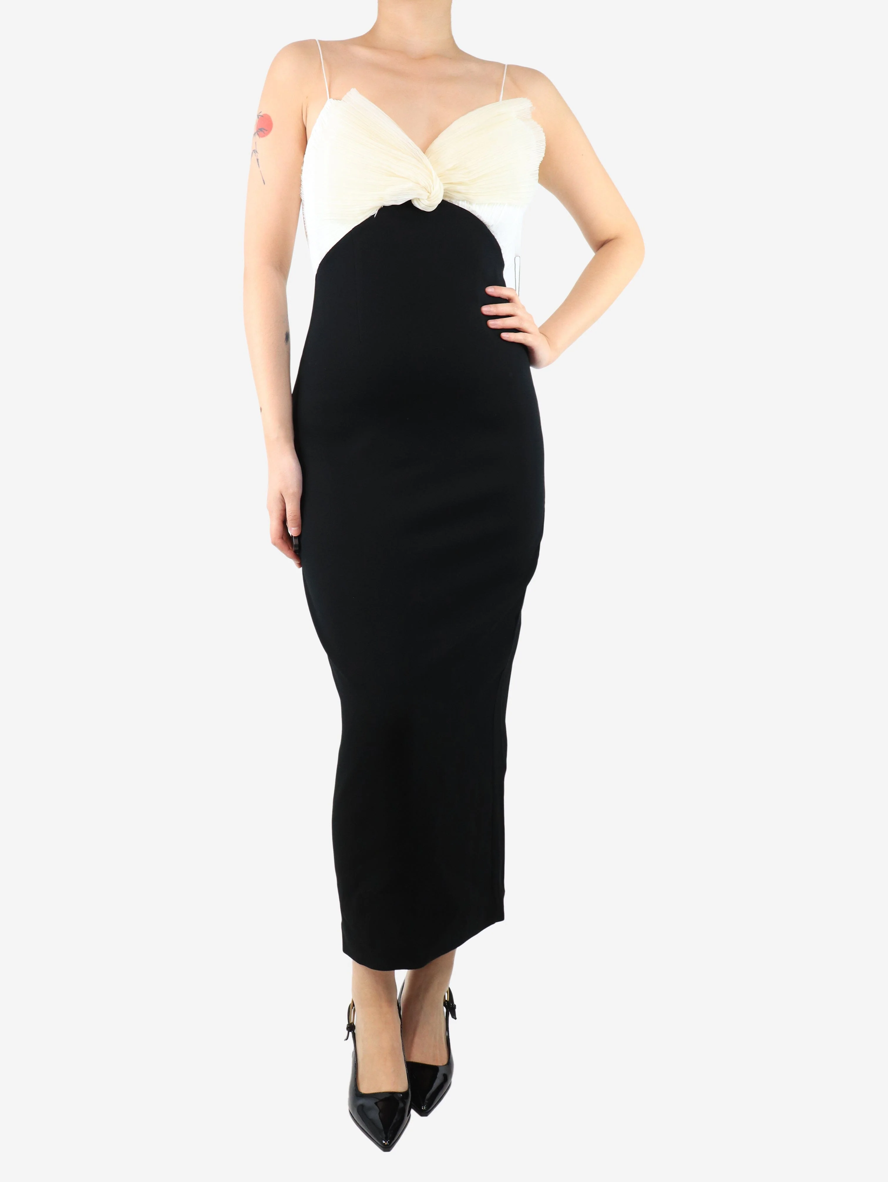 Black July strap dress - size UK 8