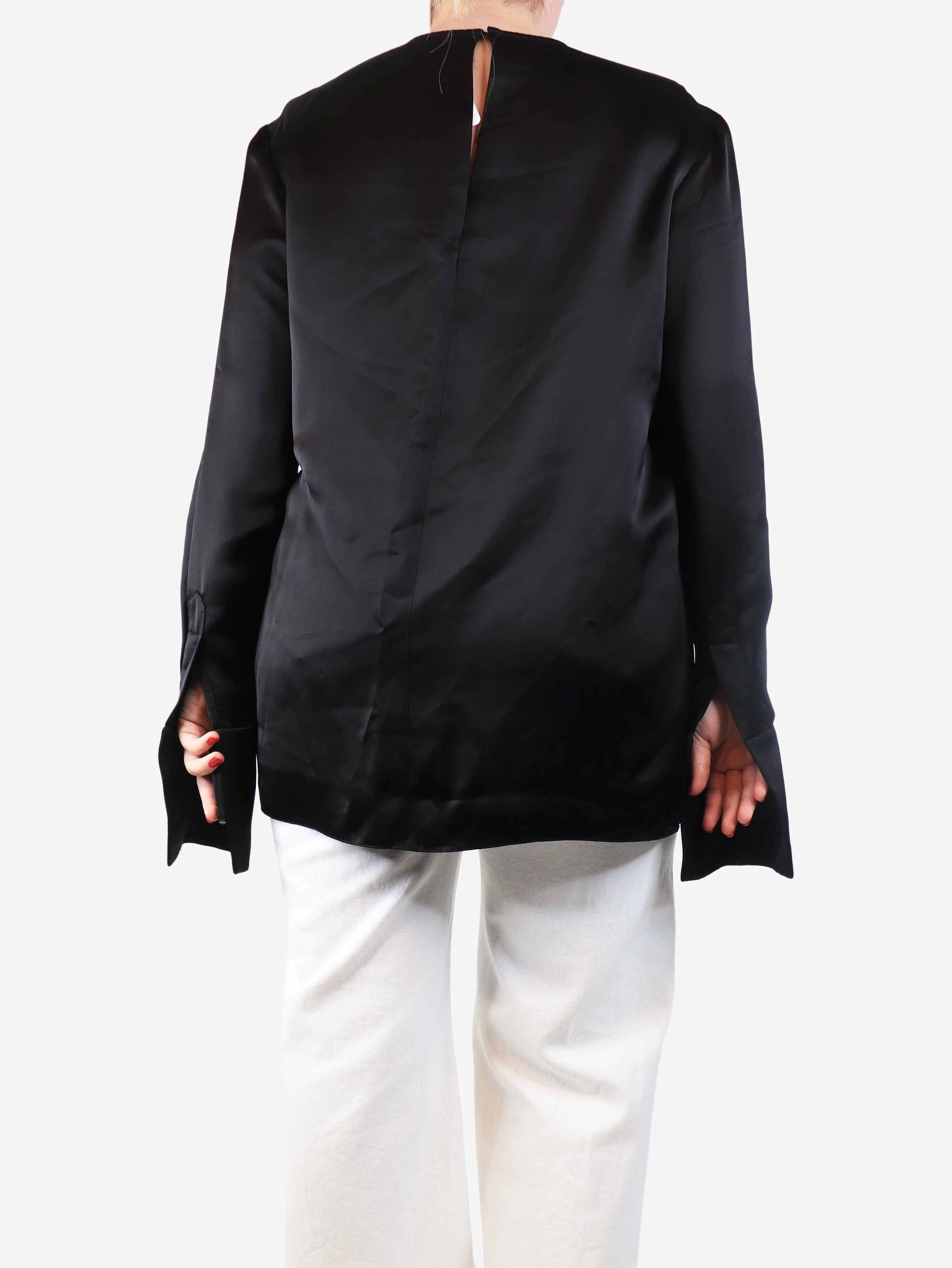 Raey Black satin blouse - size UK 12 - Image 2