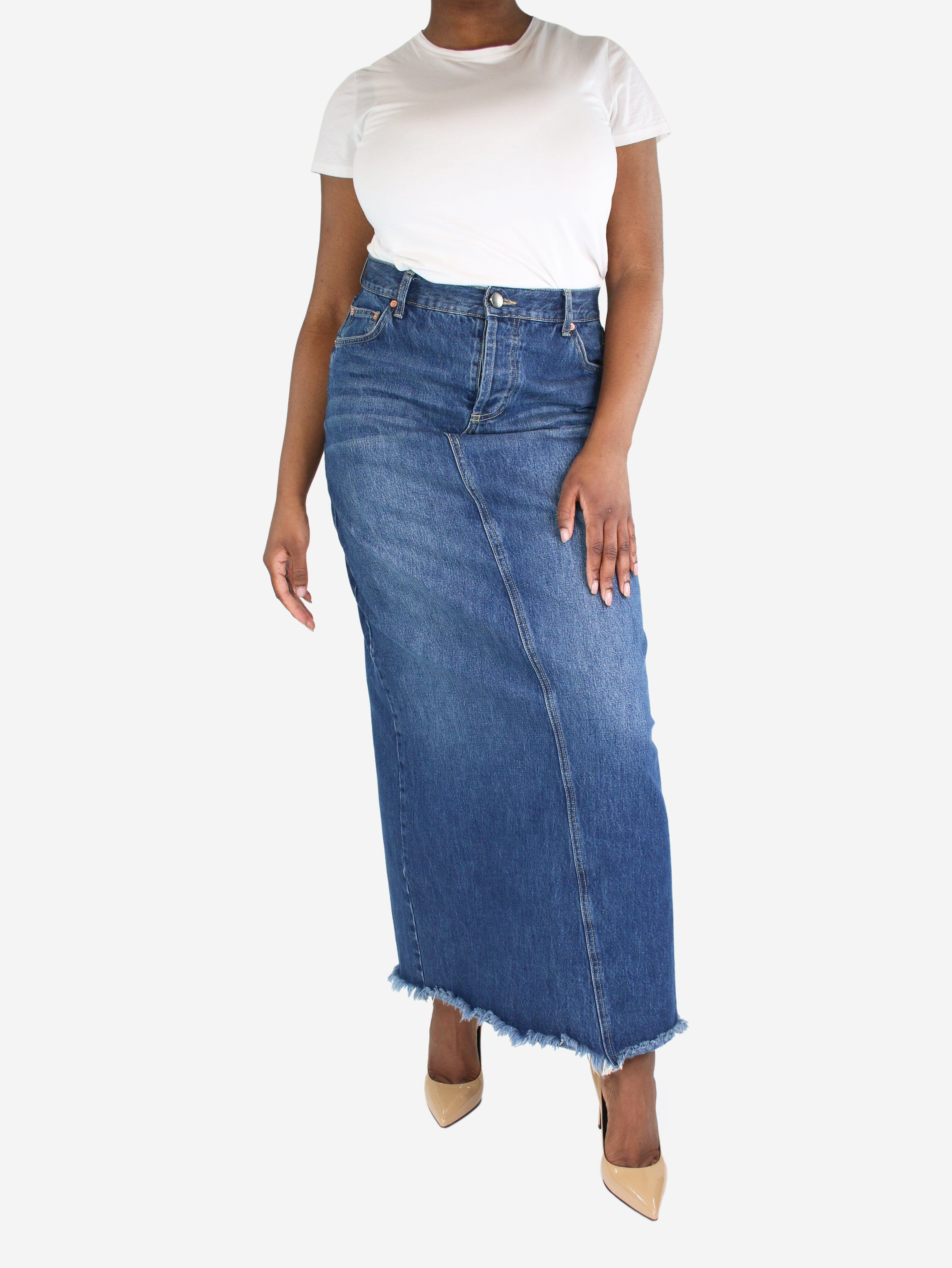 Blue denim maxi skirt - size UK 14 - Image 3