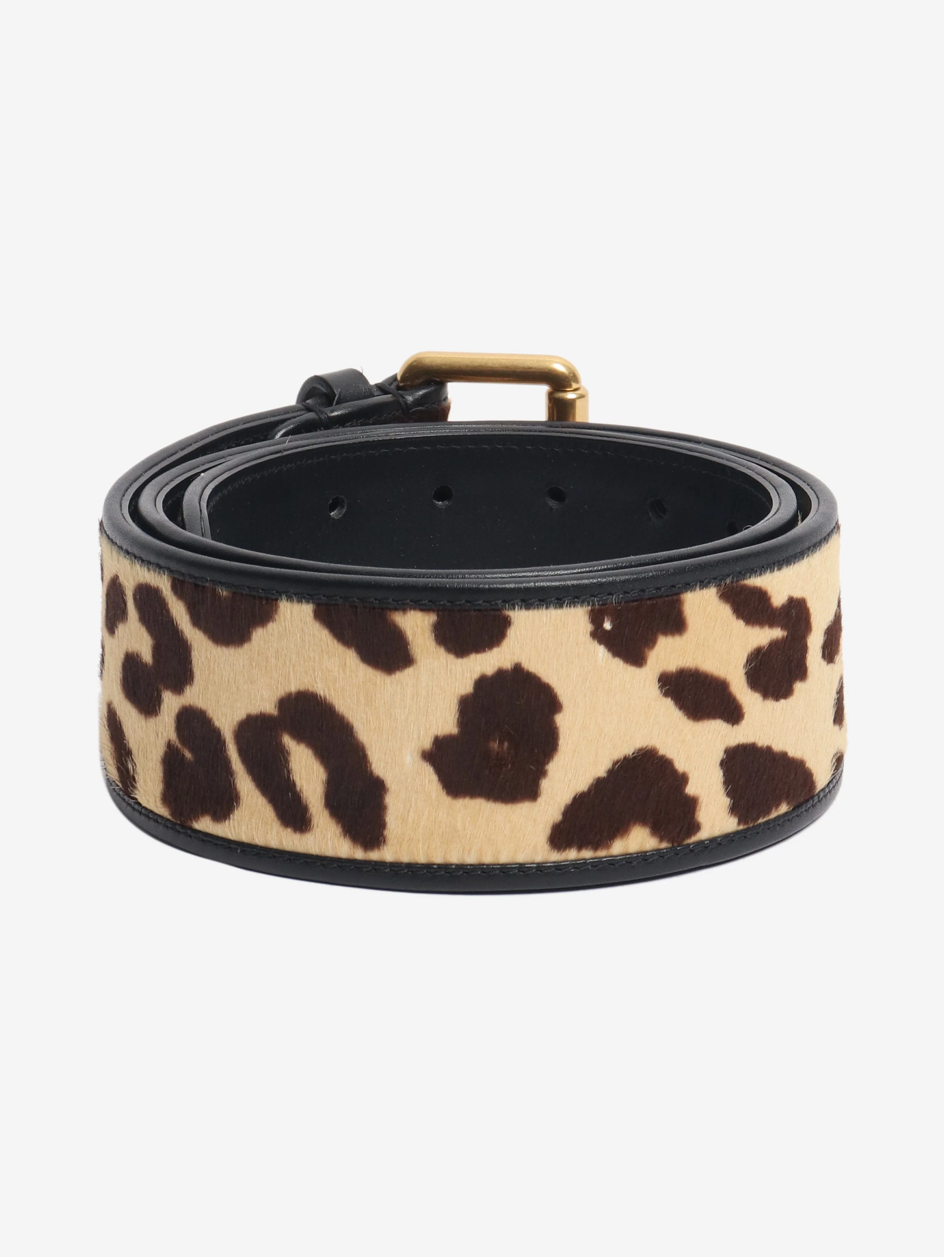 Neutral calf-hair leopard print belt - size M - Image 2