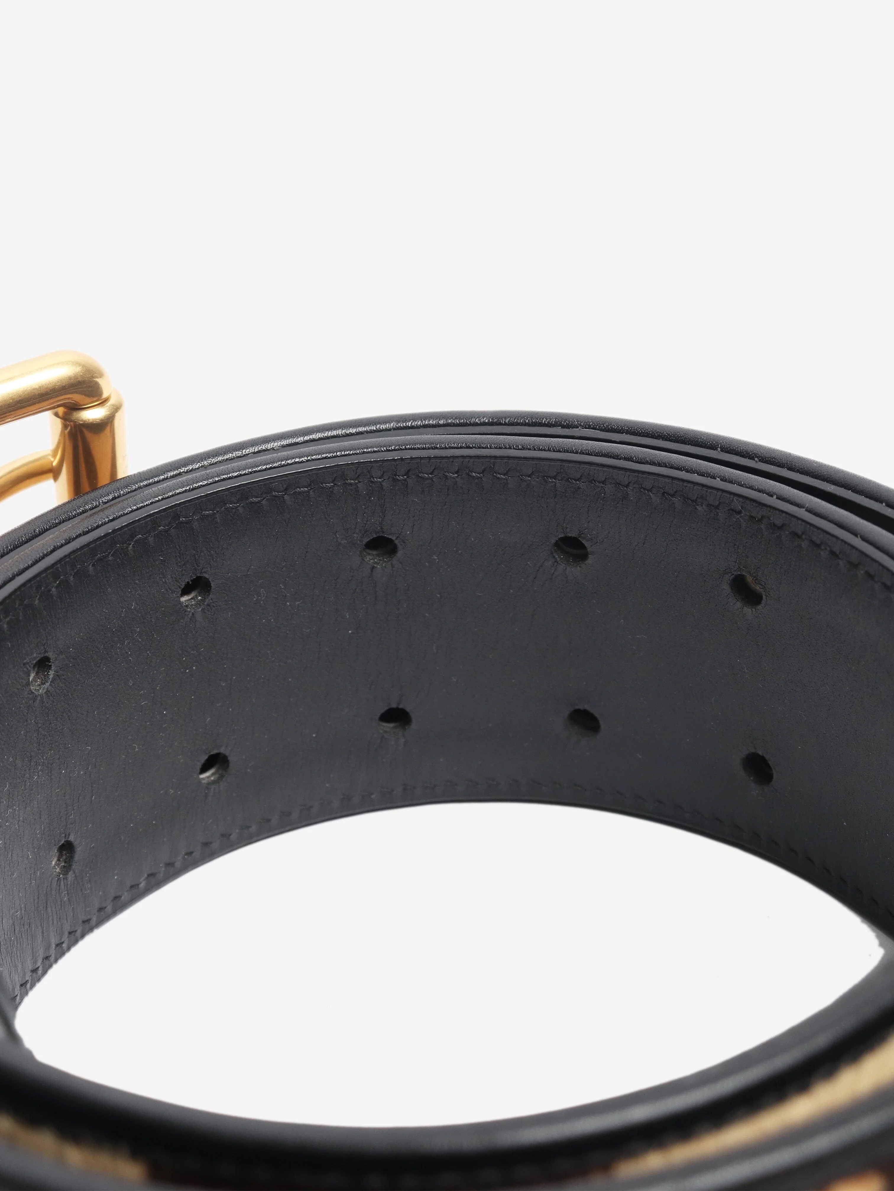 Neutral calf-hair leopard print belt - size M - Image 3