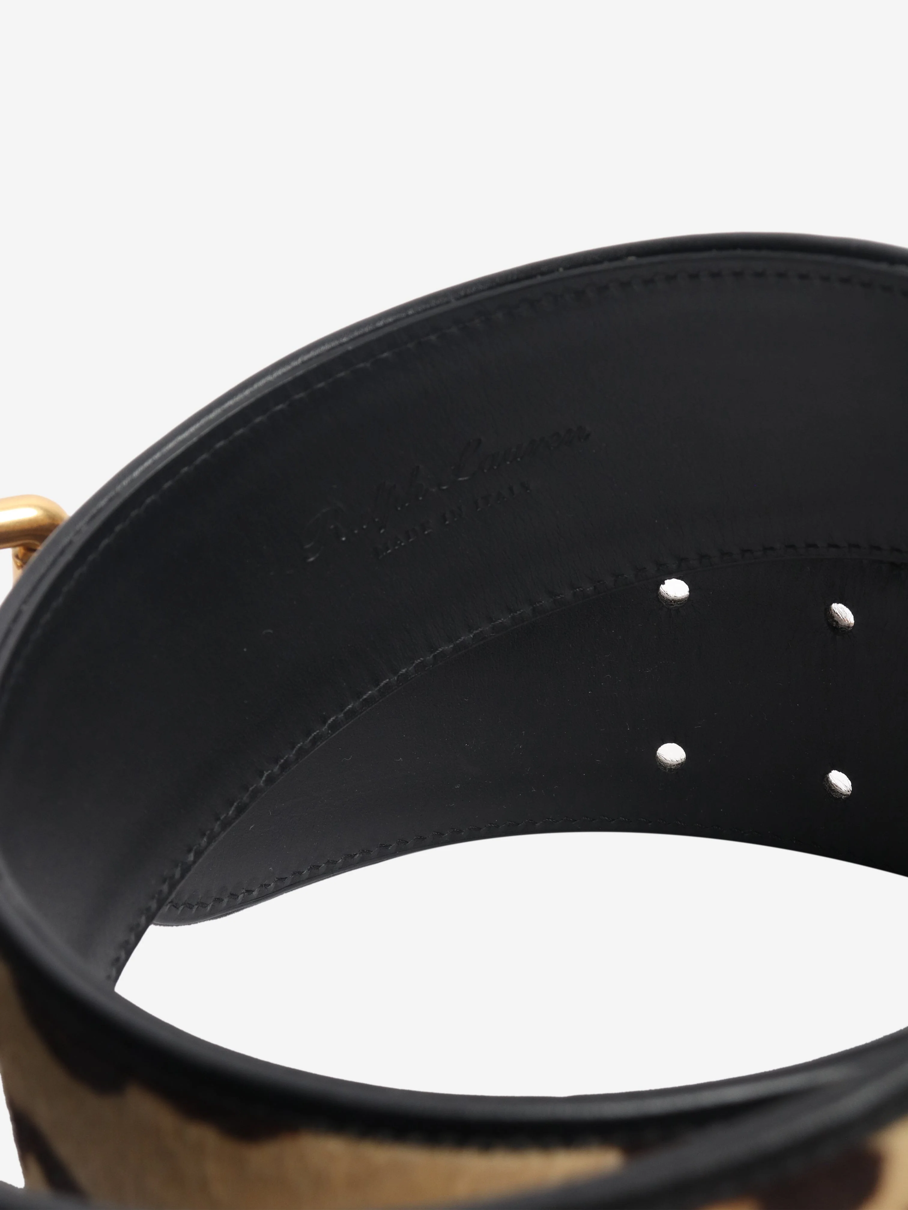 Neutral calf-hair leopard print belt - size M - Image 5