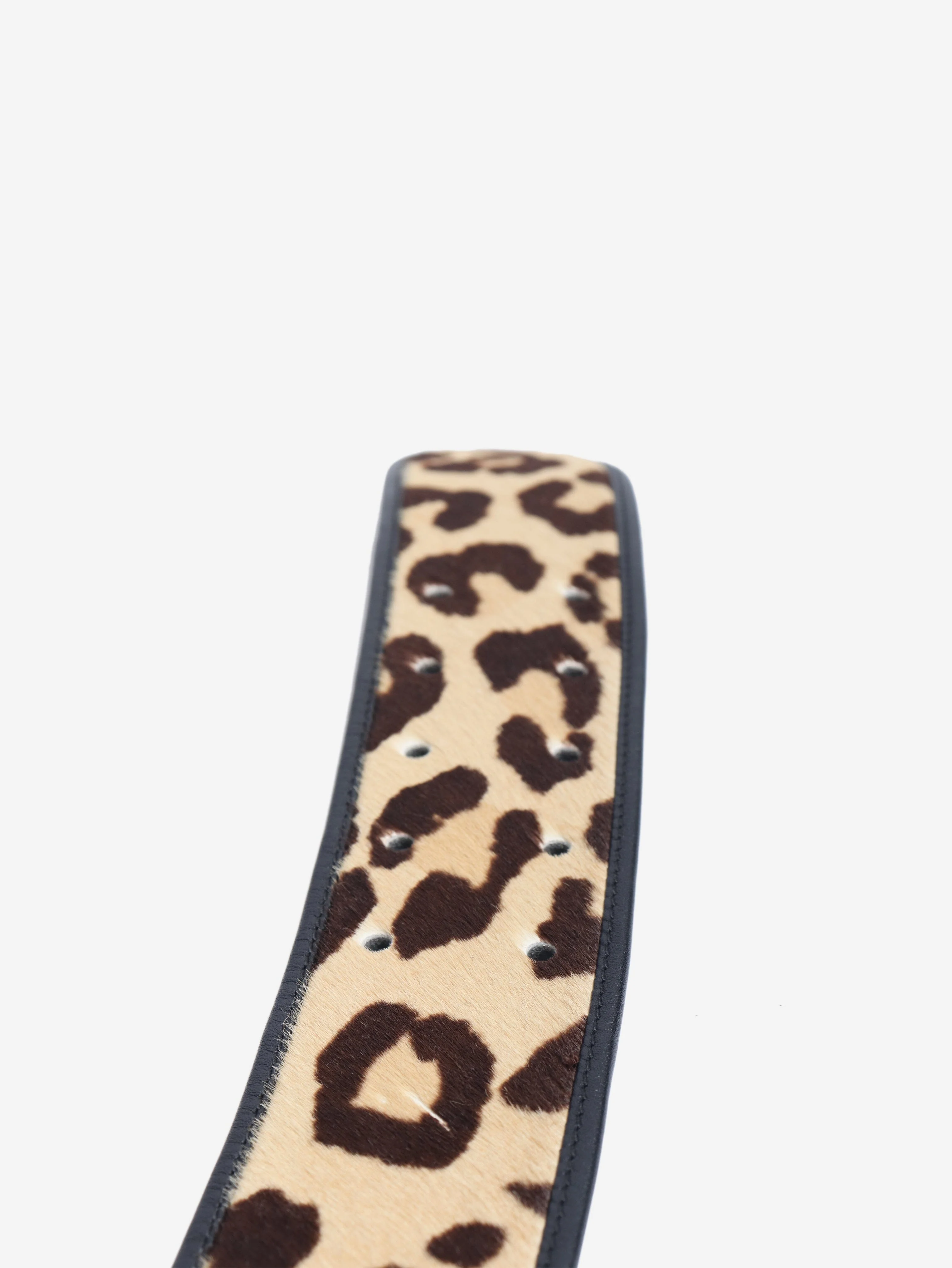 Neutral calf-hair leopard print belt - size M - Image 6