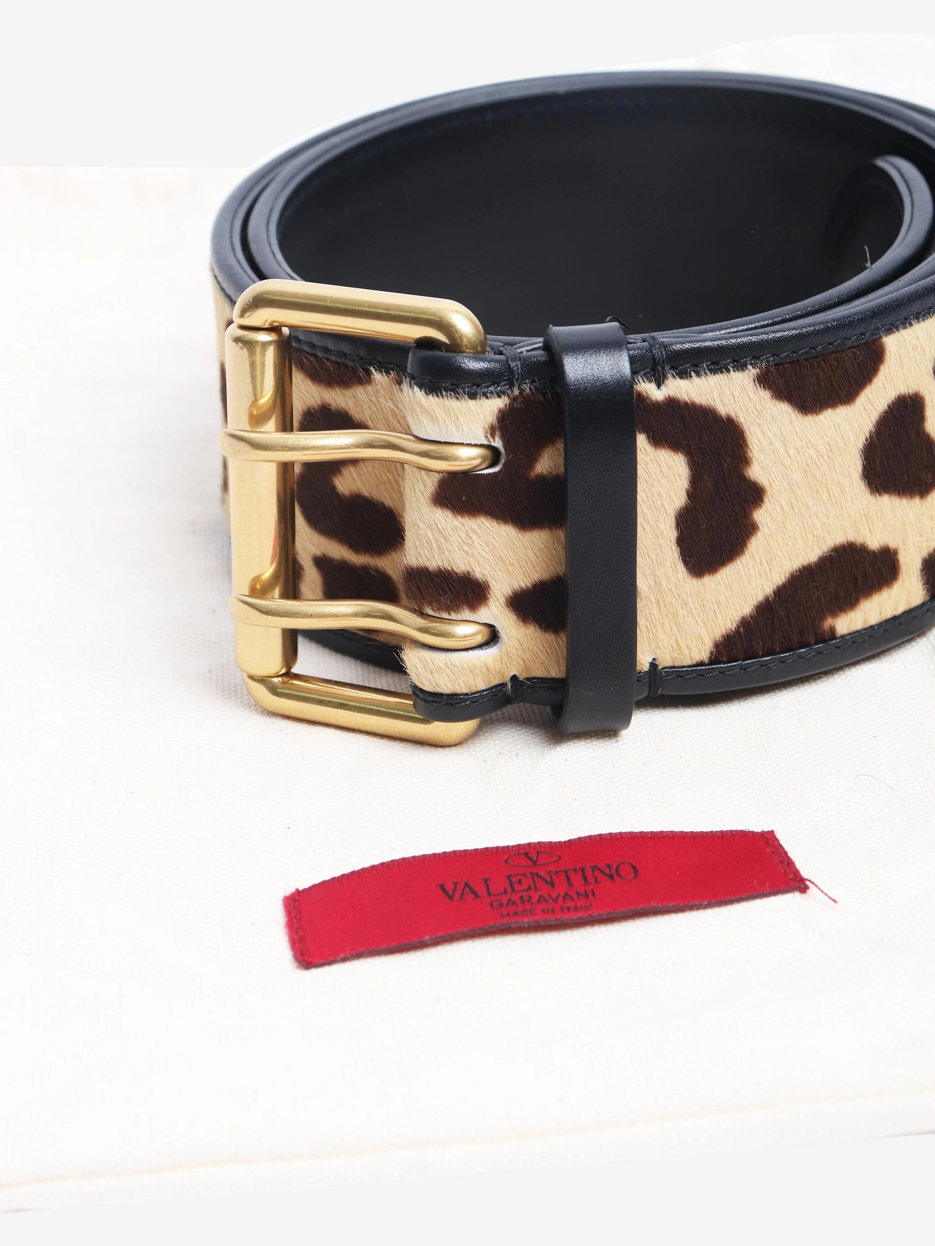 Neutral calf-hair leopard print belt - size M - Image 7