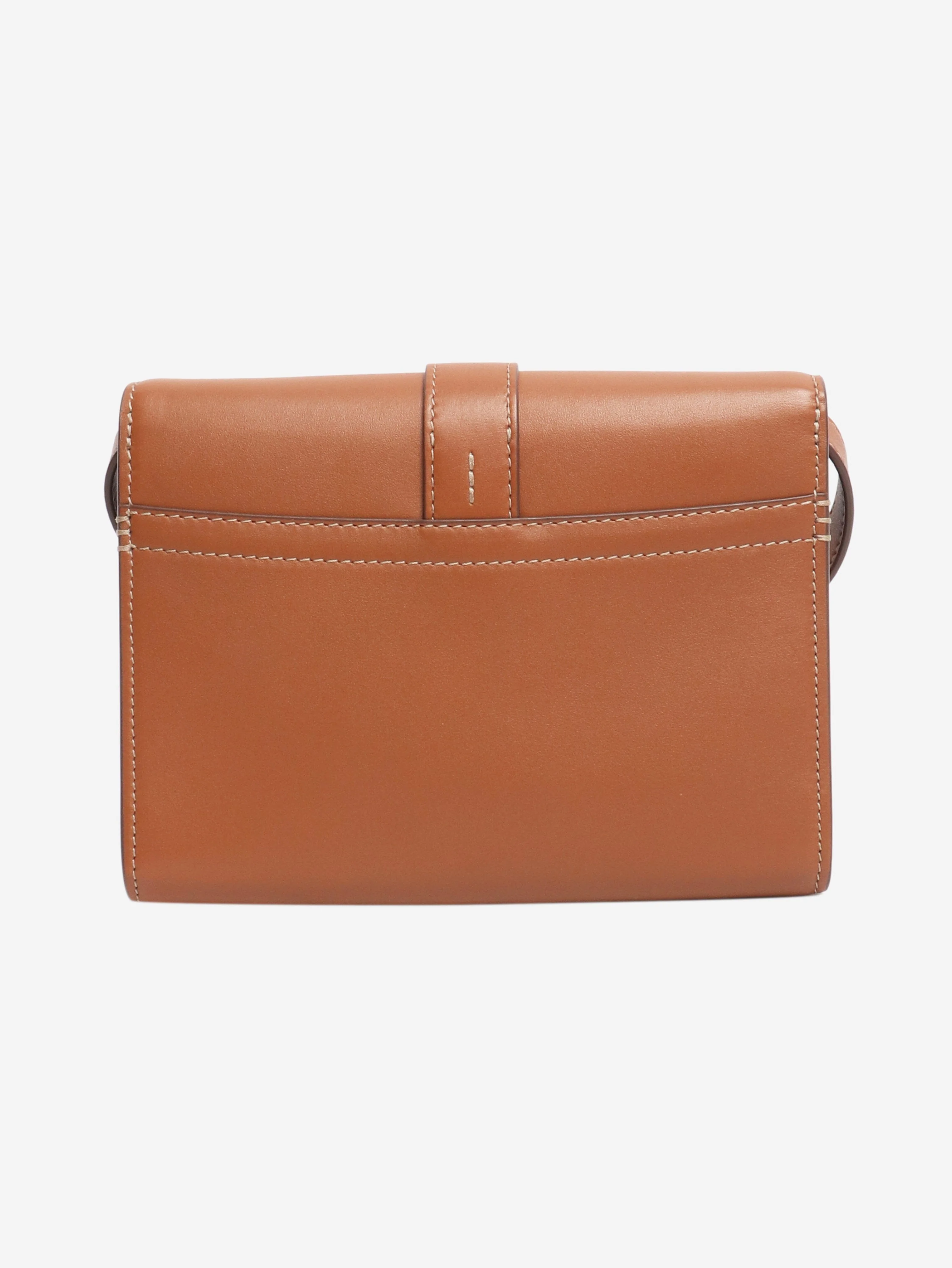 Tan leather crossbody bag - Image 2