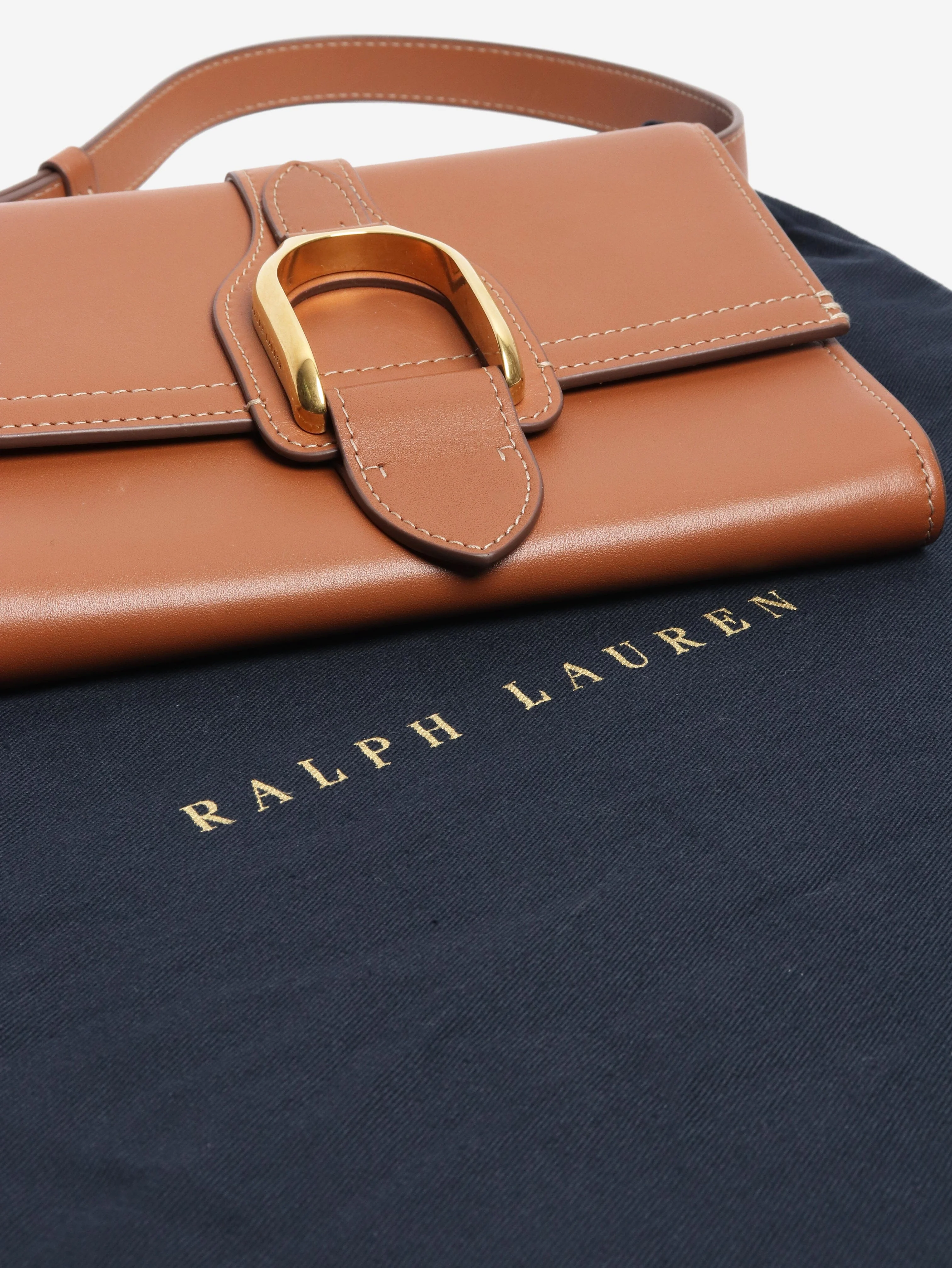 Tan leather crossbody bag - Image 6