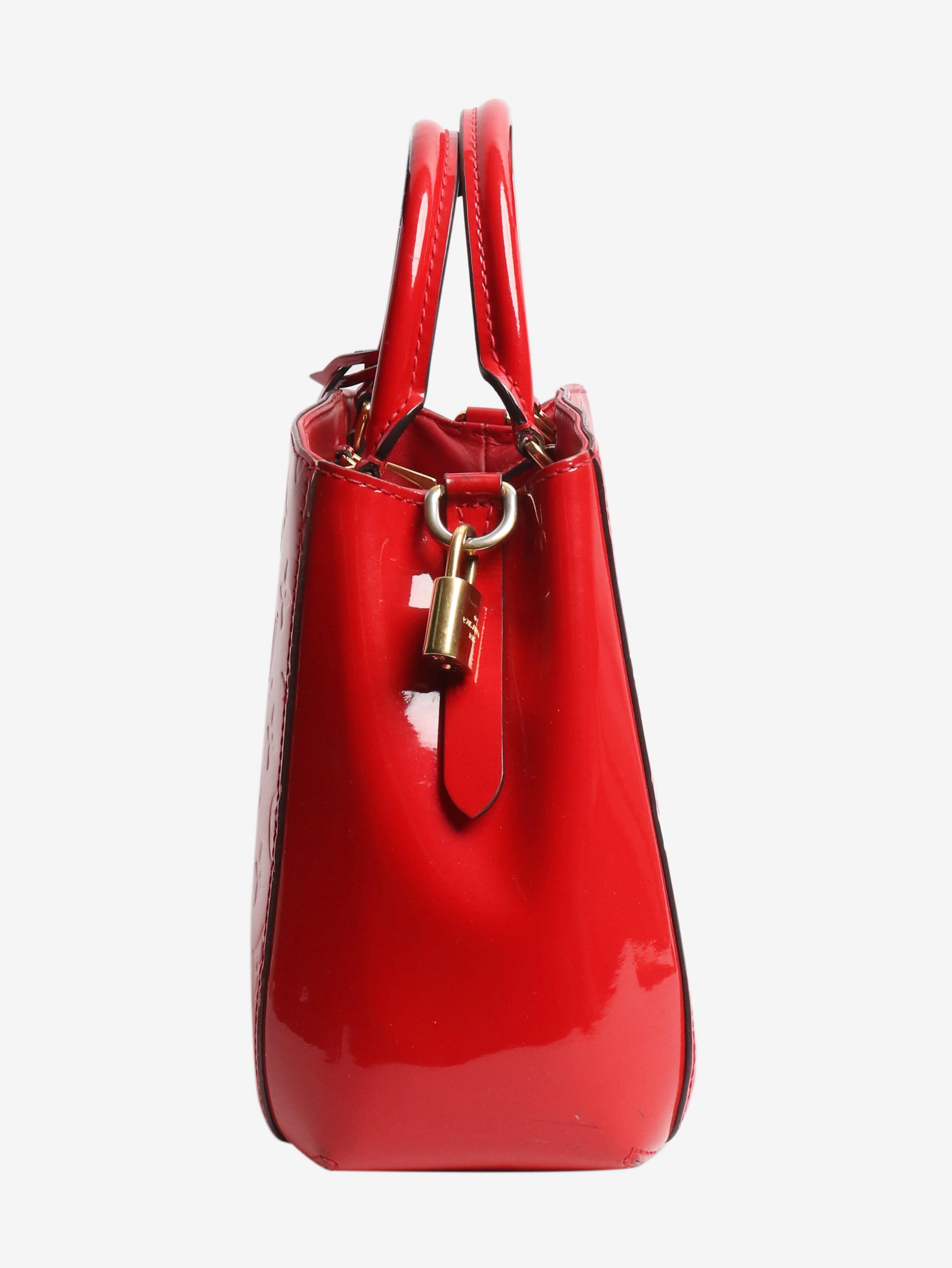 Red 2015 Monogram Vernis Montaigne BB shoulder bag - Image 2