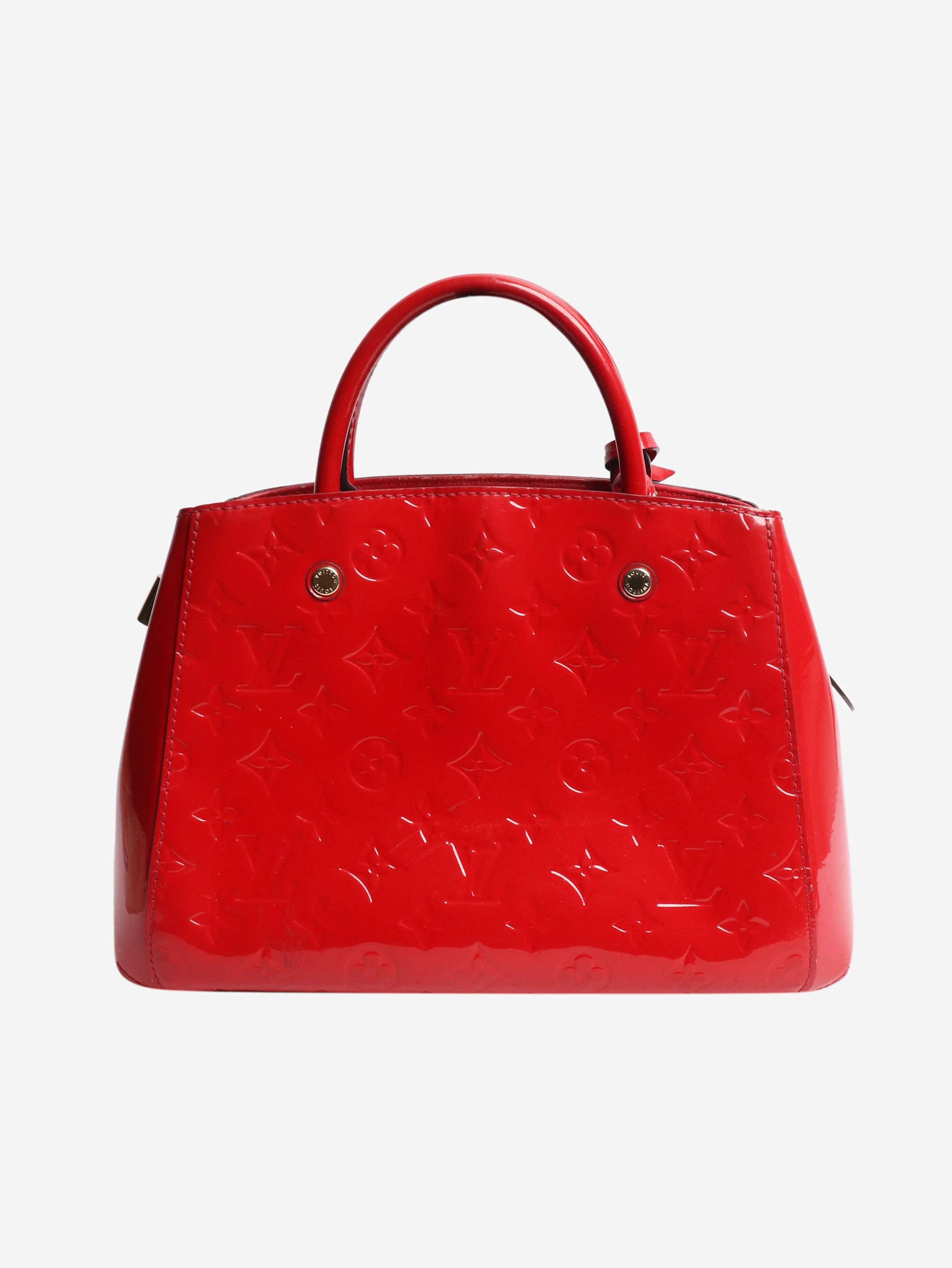 Red 2015 Monogram Vernis Montaigne BB shoulder bag - Image 3