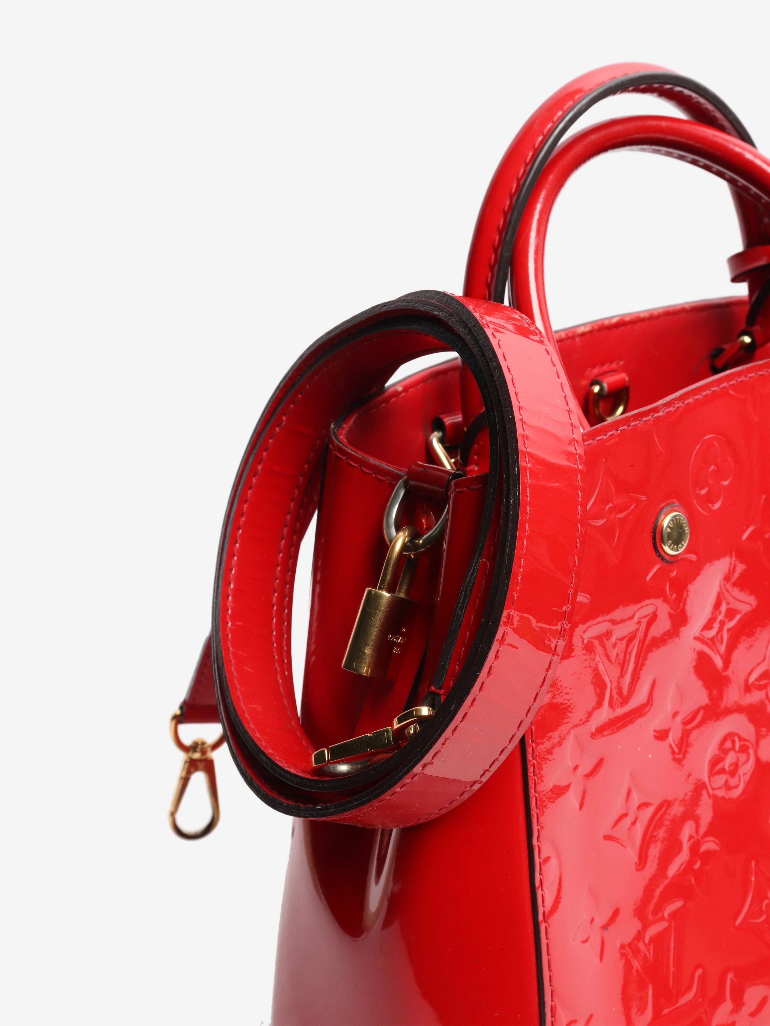 Red 2015 Monogram Vernis Montaigne BB shoulder bag - Image 7