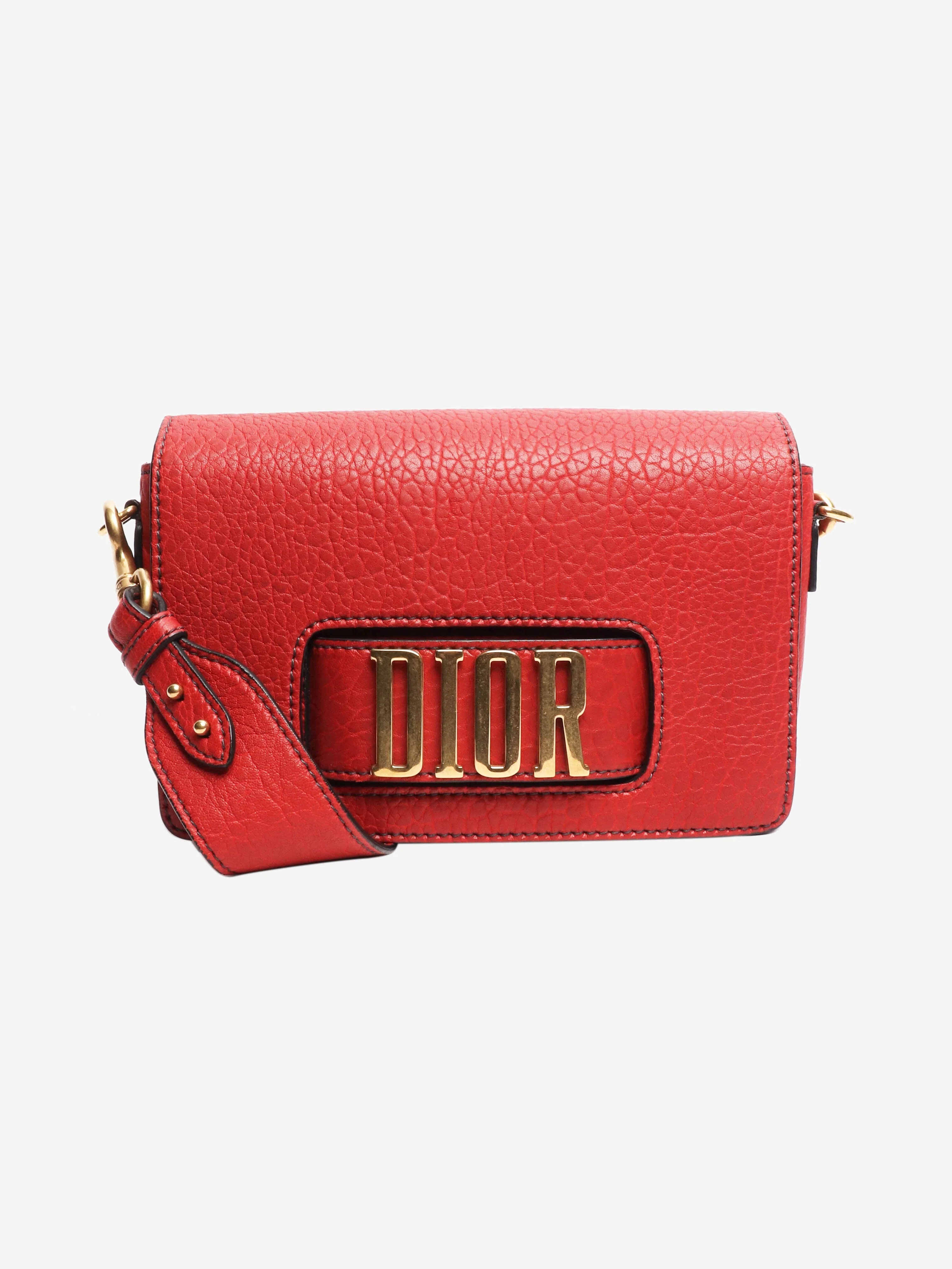Red Dio(r)evolution flap bag