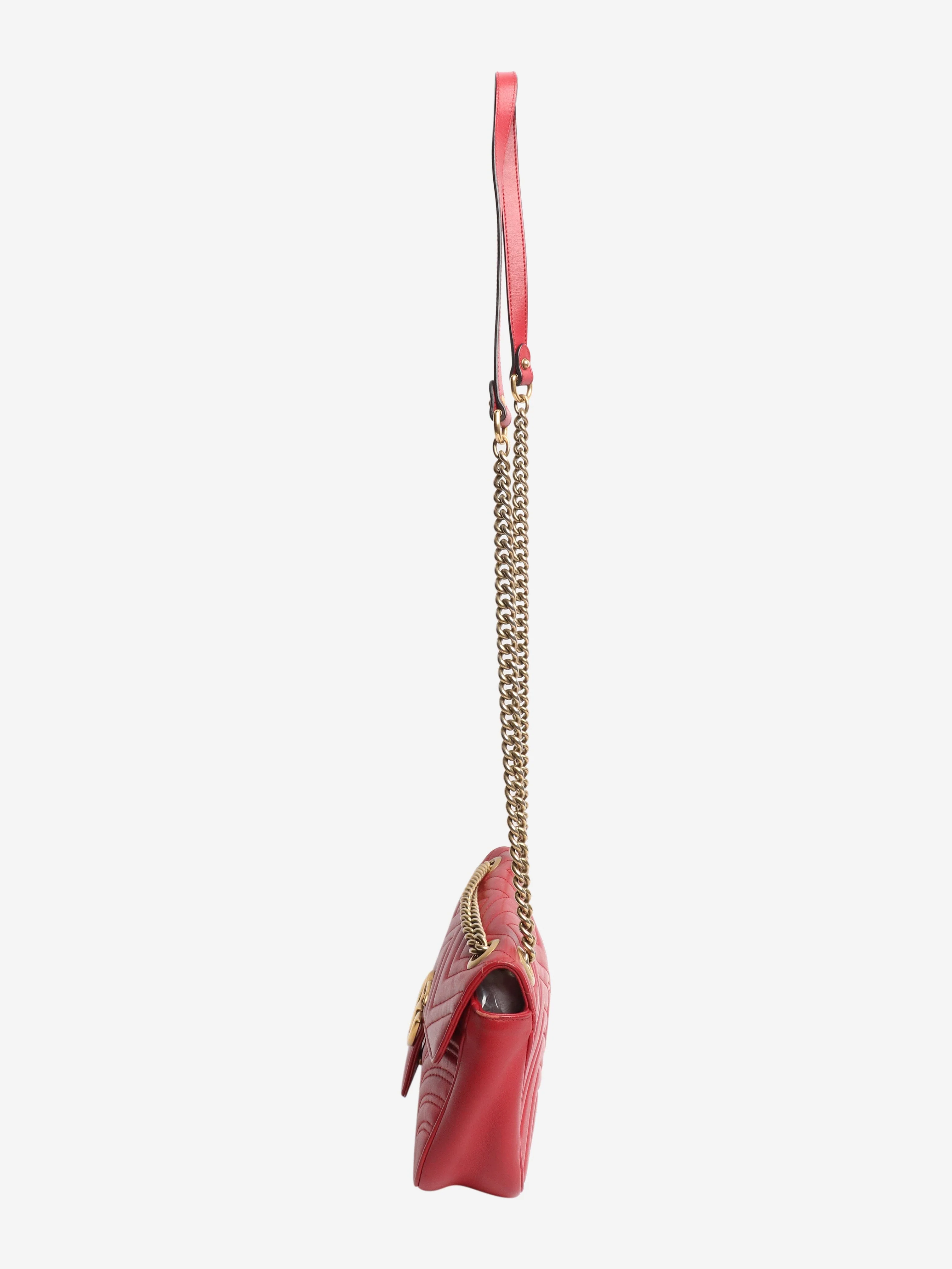 Red GG Marmont medium shoulder bag - Image 3