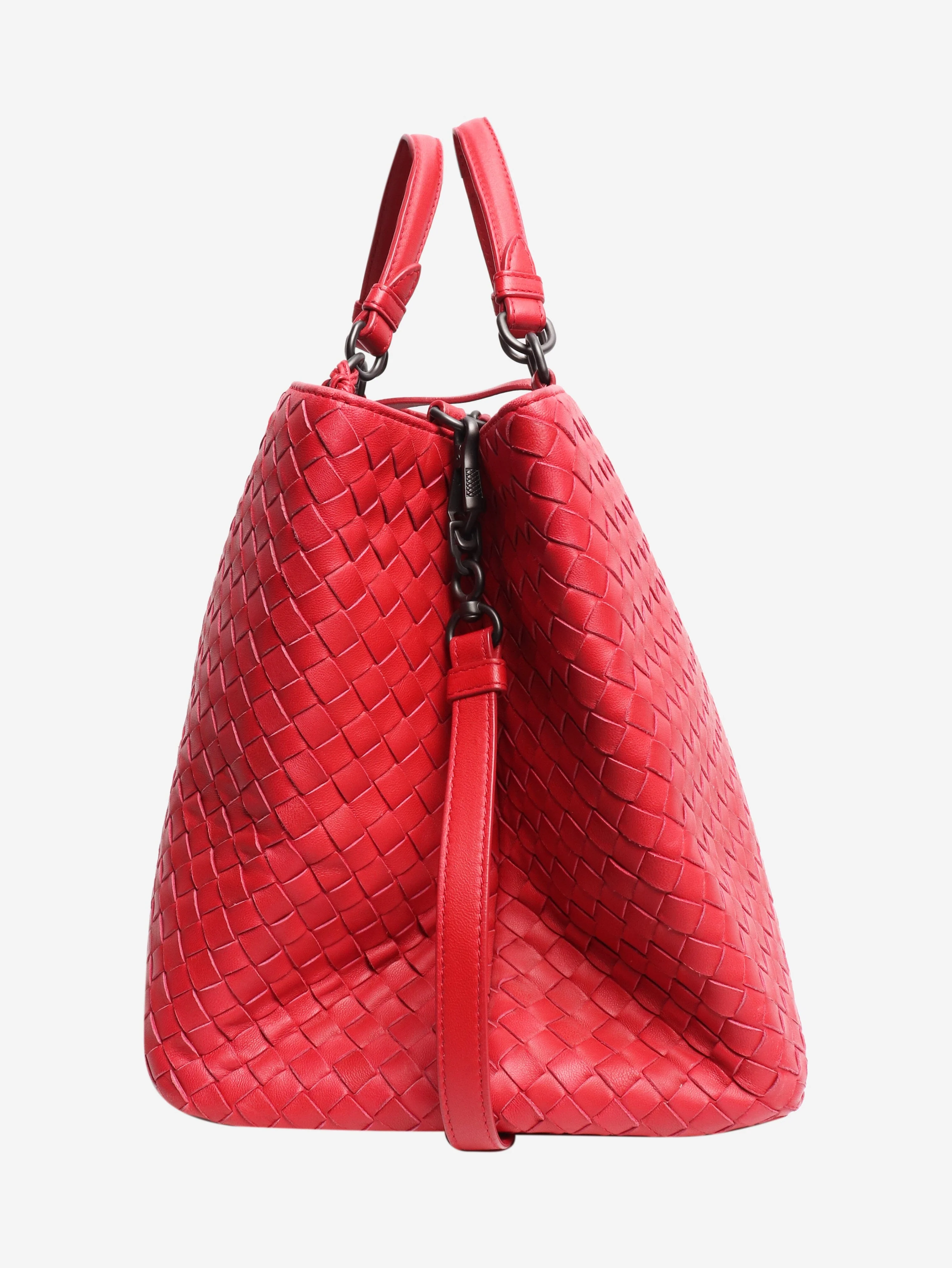 Red Intrecciato leather bag - Image 3