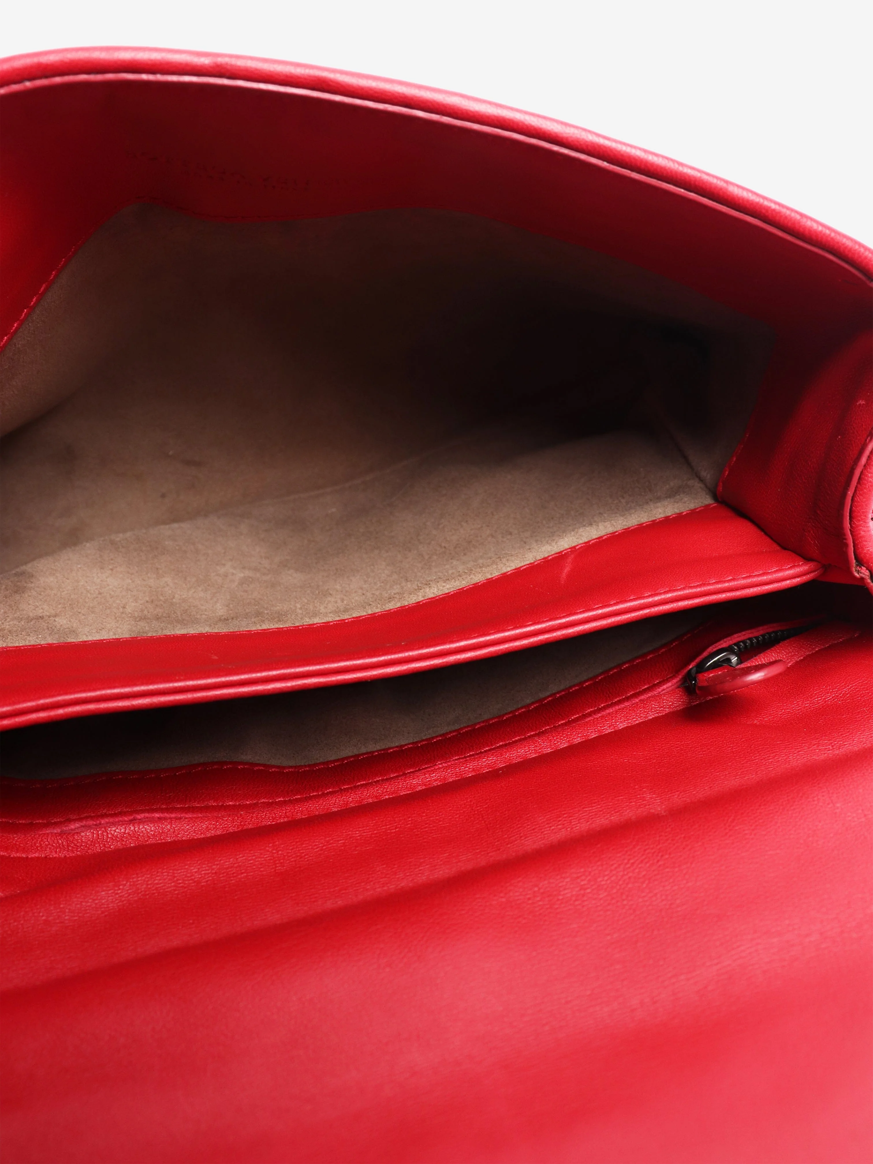 Red Intrecciato leather shoulder bag - Image 7