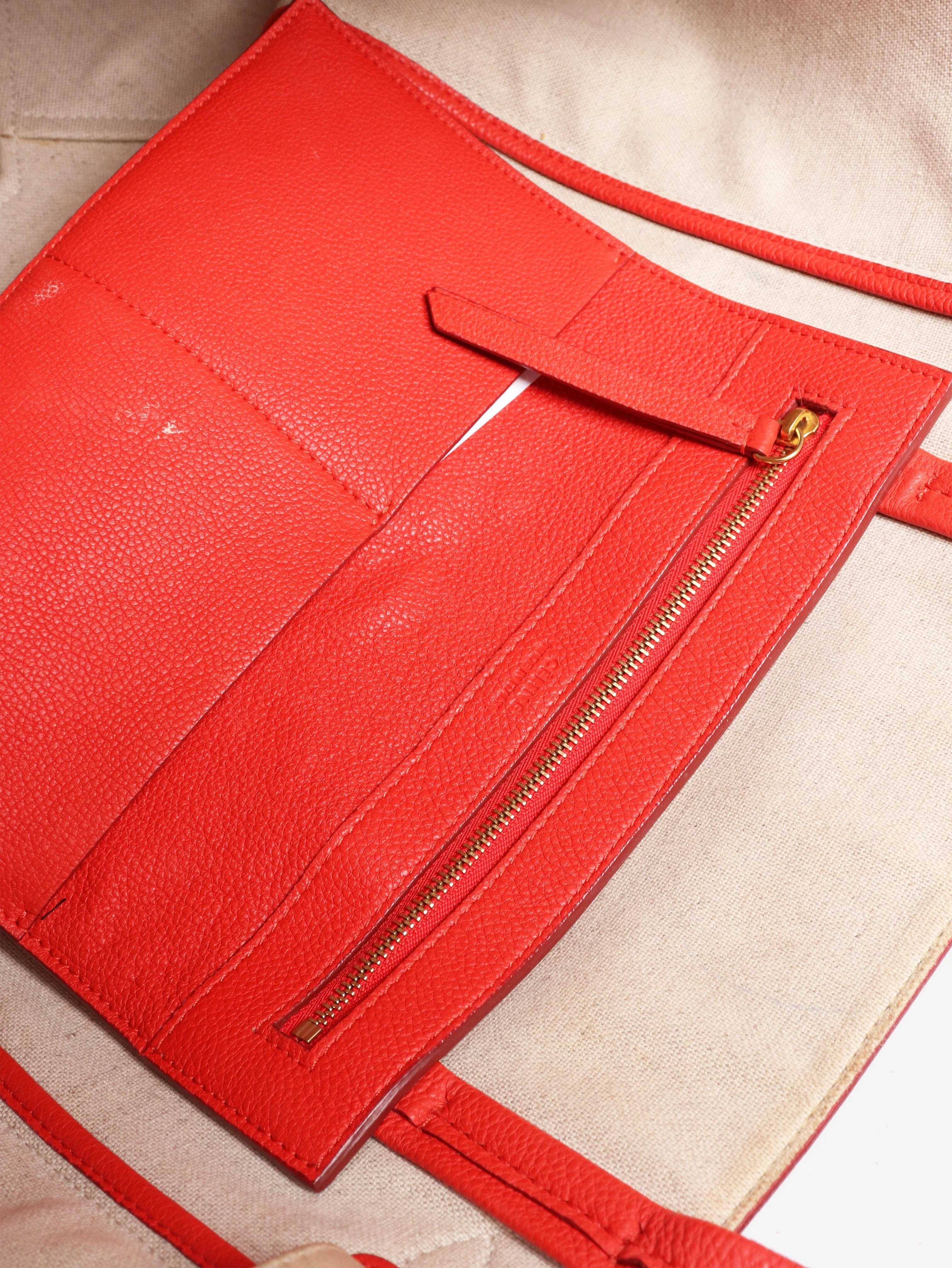 Red leather tote bag - Image 6
