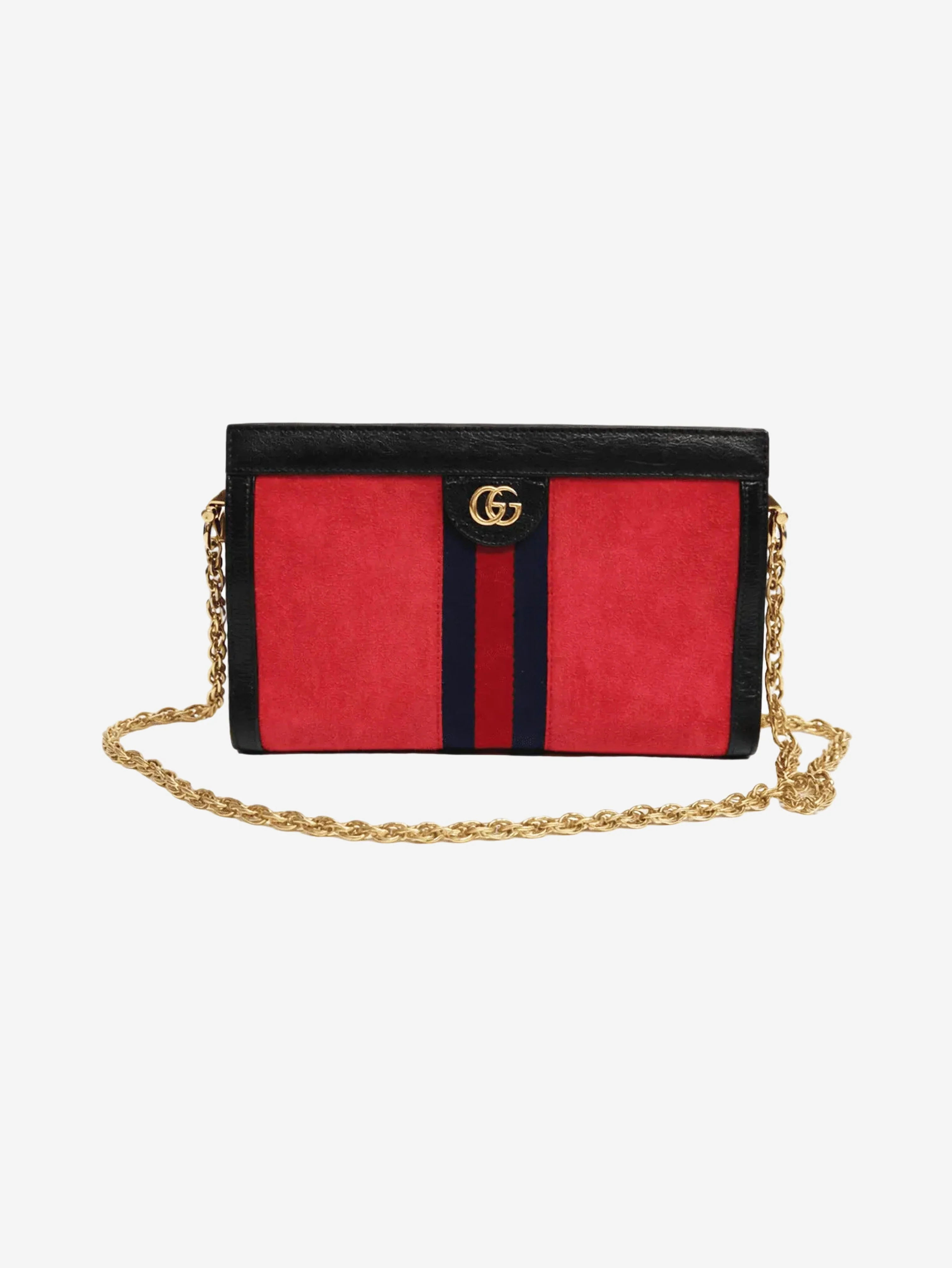 Red Ophidia suede GG shoulder bag