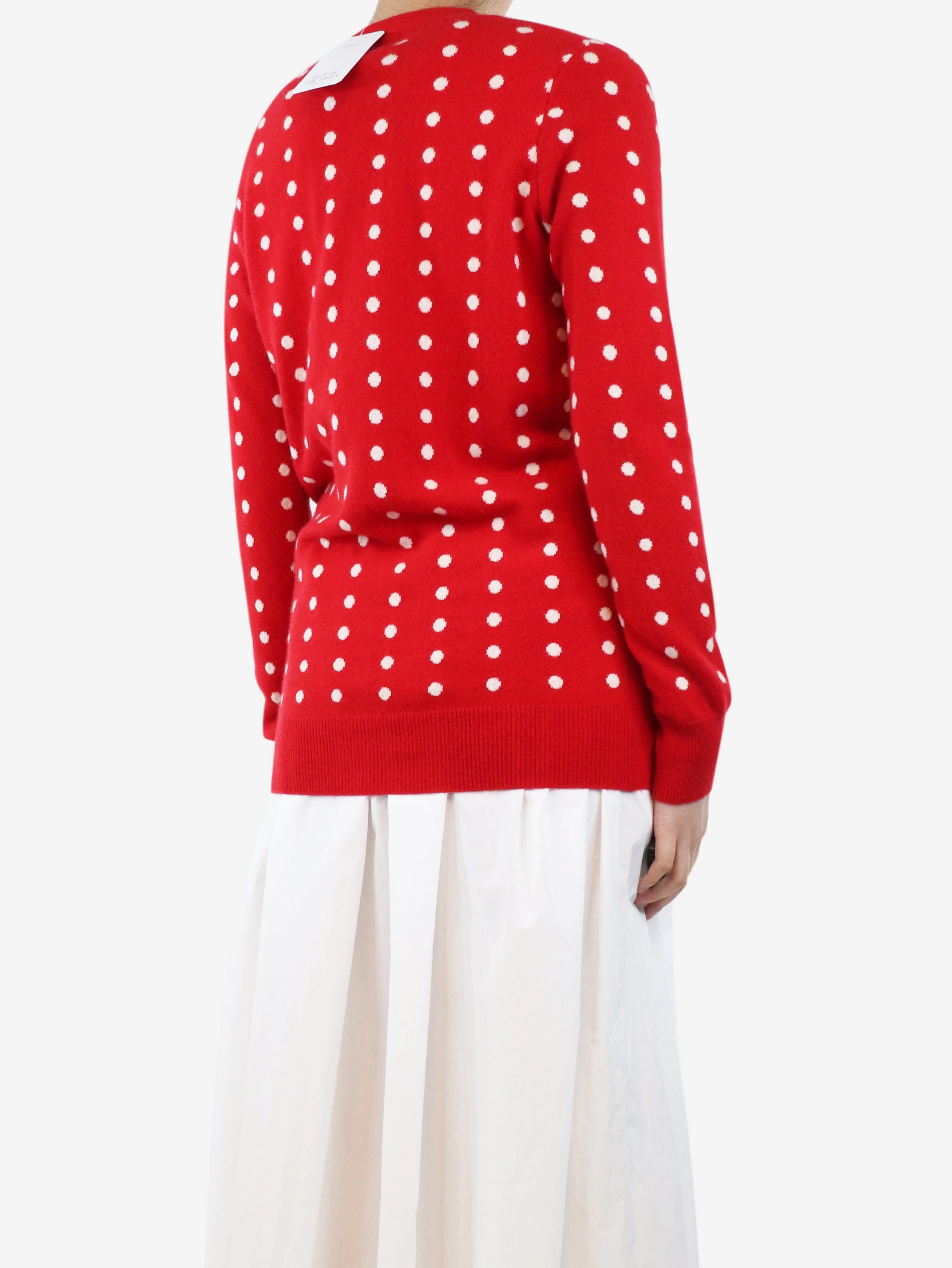 Red polka dot cardigan - size UK 8 - Image 2