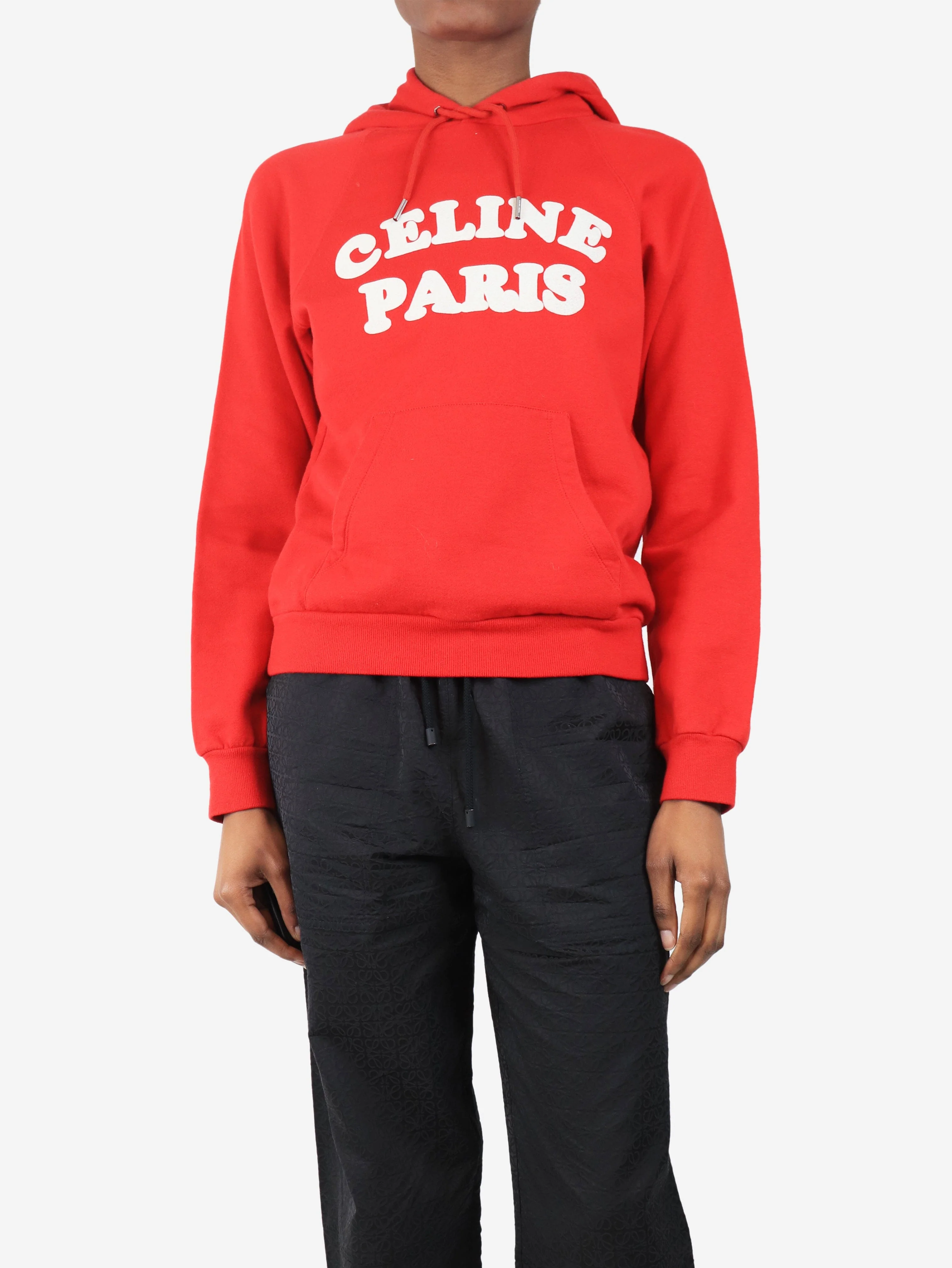 Red spell-out hoodie - size S - Image 3