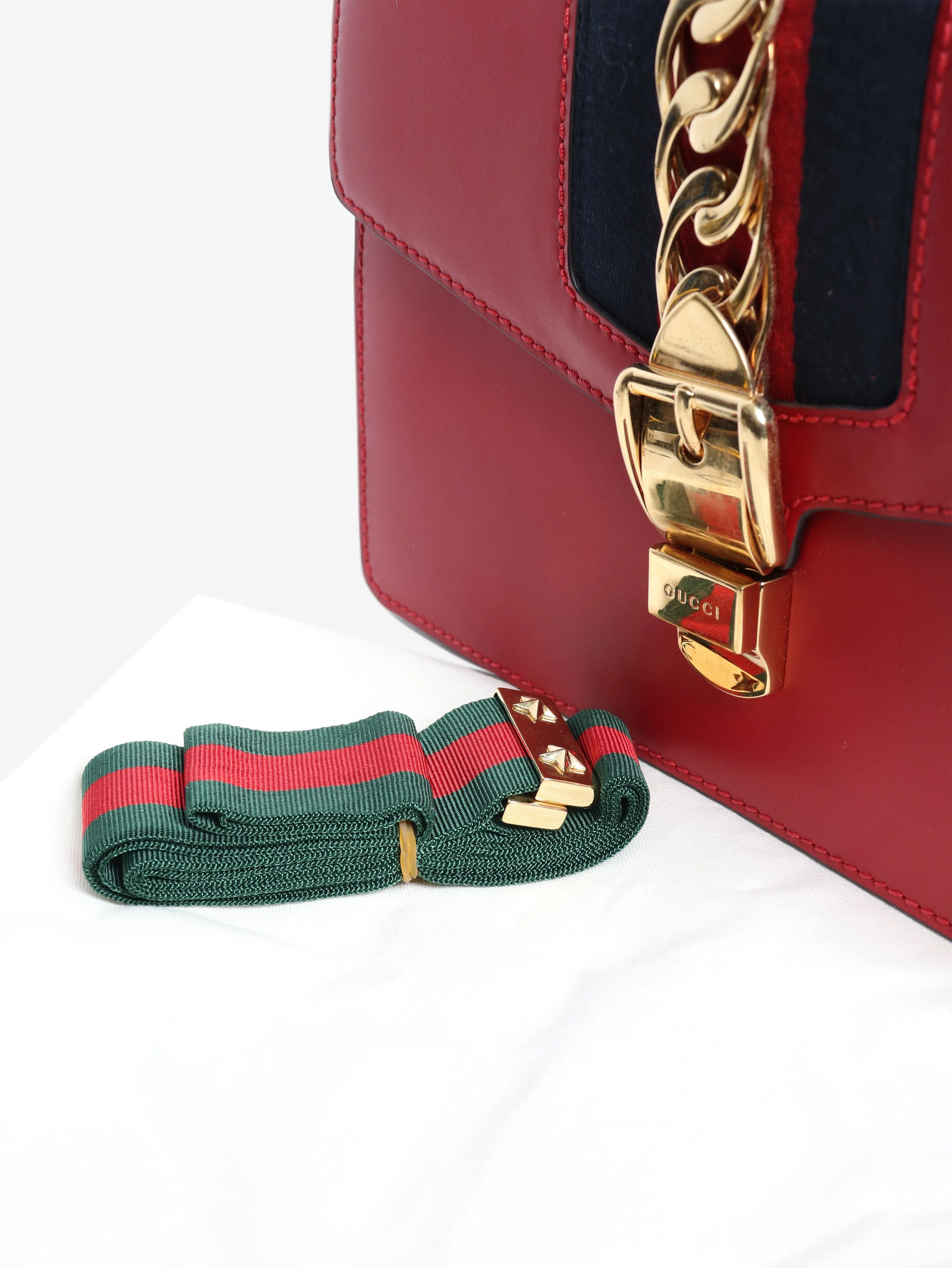 Red Sylvie leather shoulder bag - Image 6