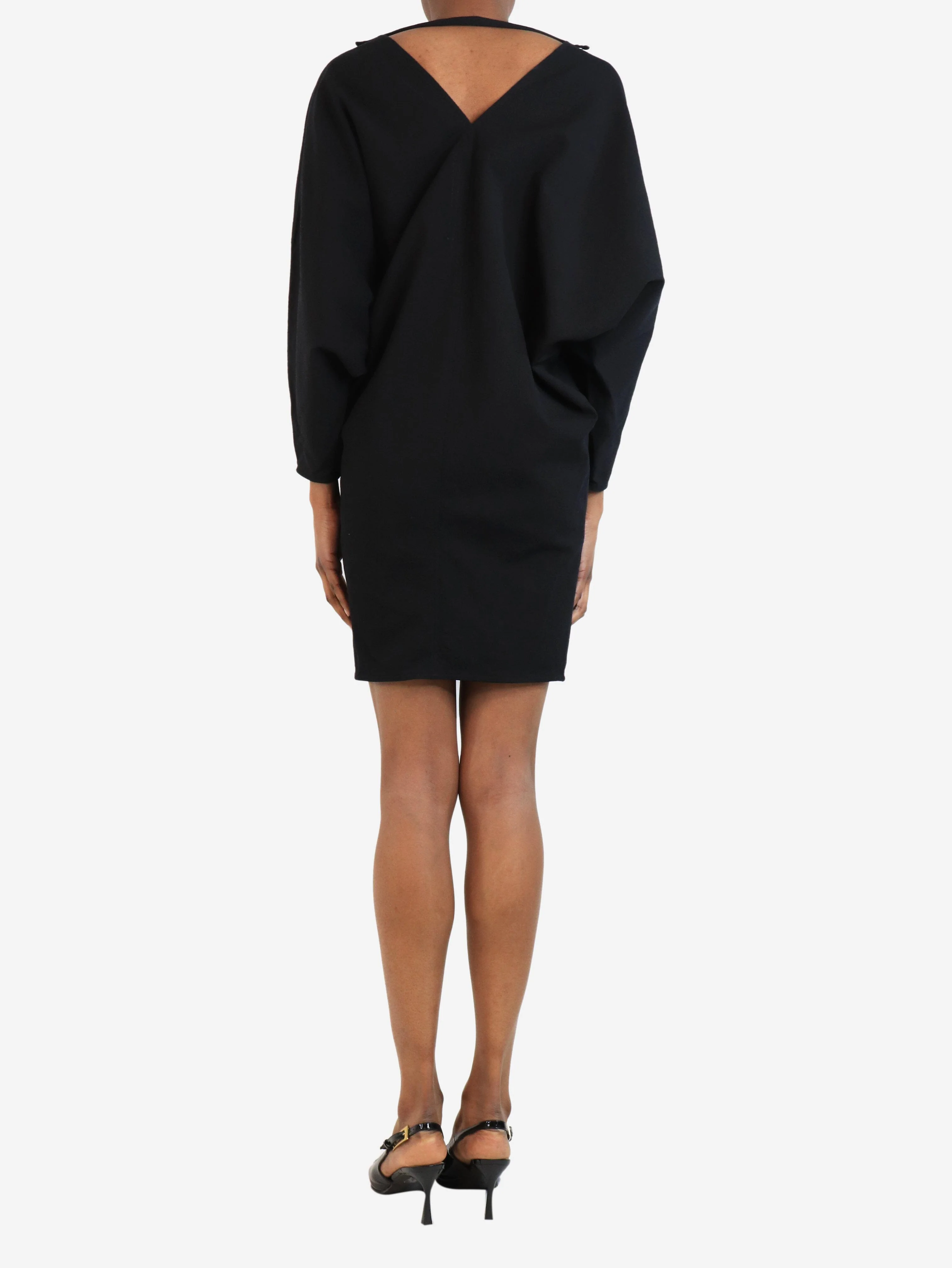 Black Batwing Mini Dress - UK 8 - Image 2