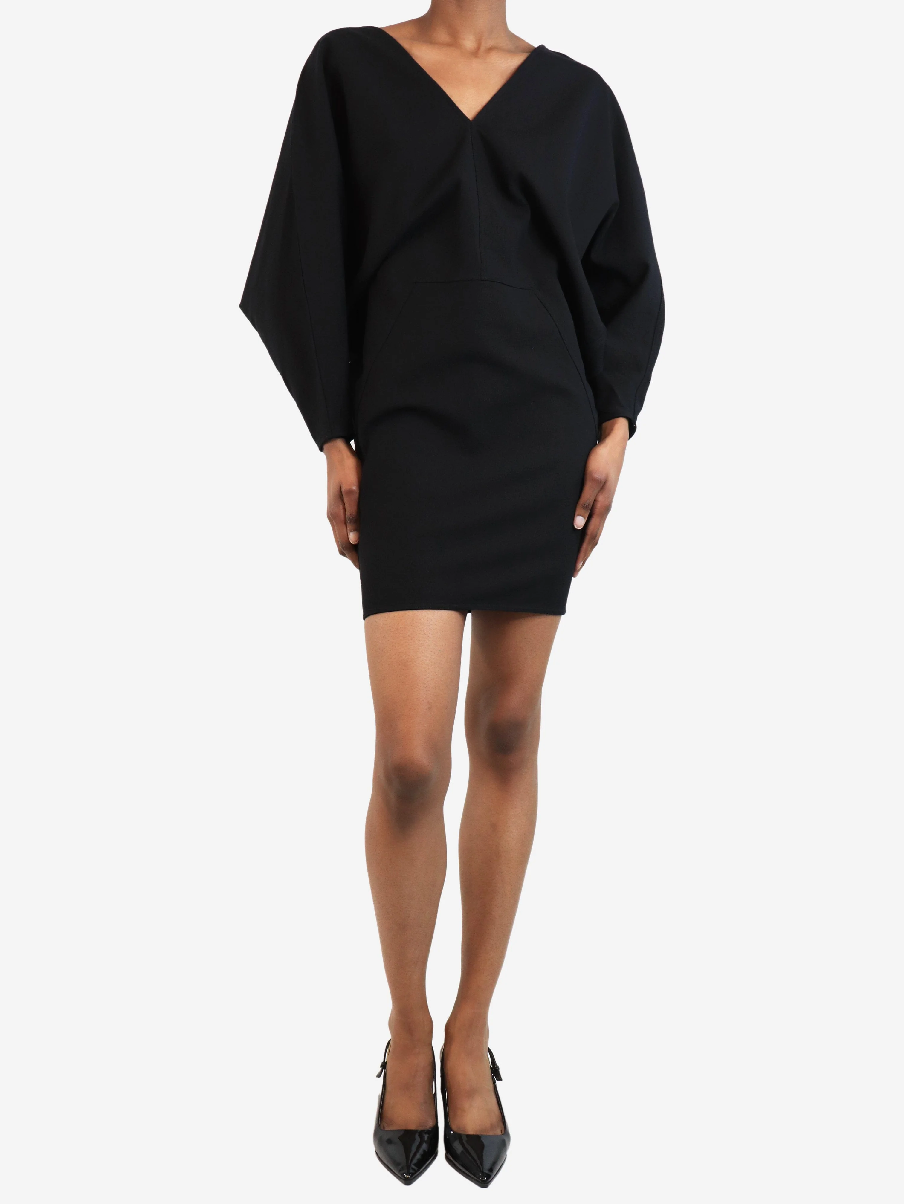 Black Batwing Mini Dress - UK 8 - Image 3