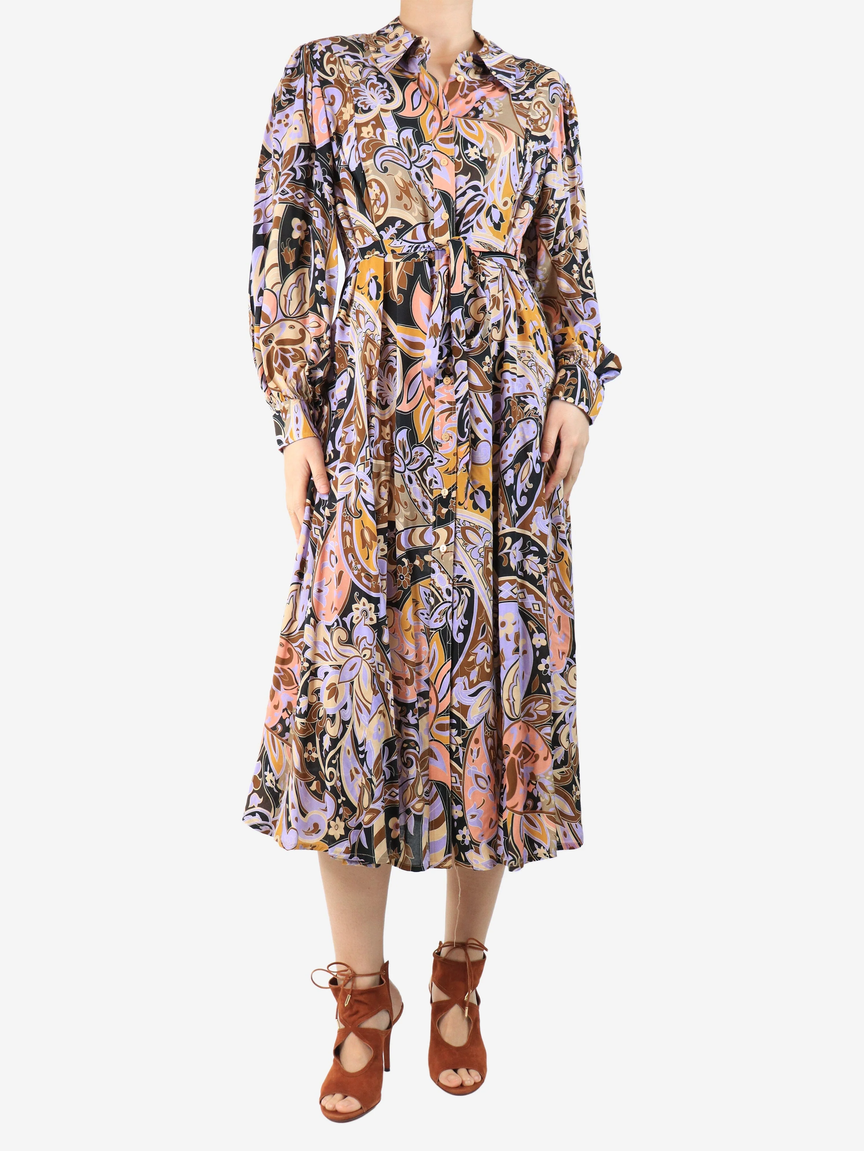 Multicolour Georgina printed shirt dress - size L