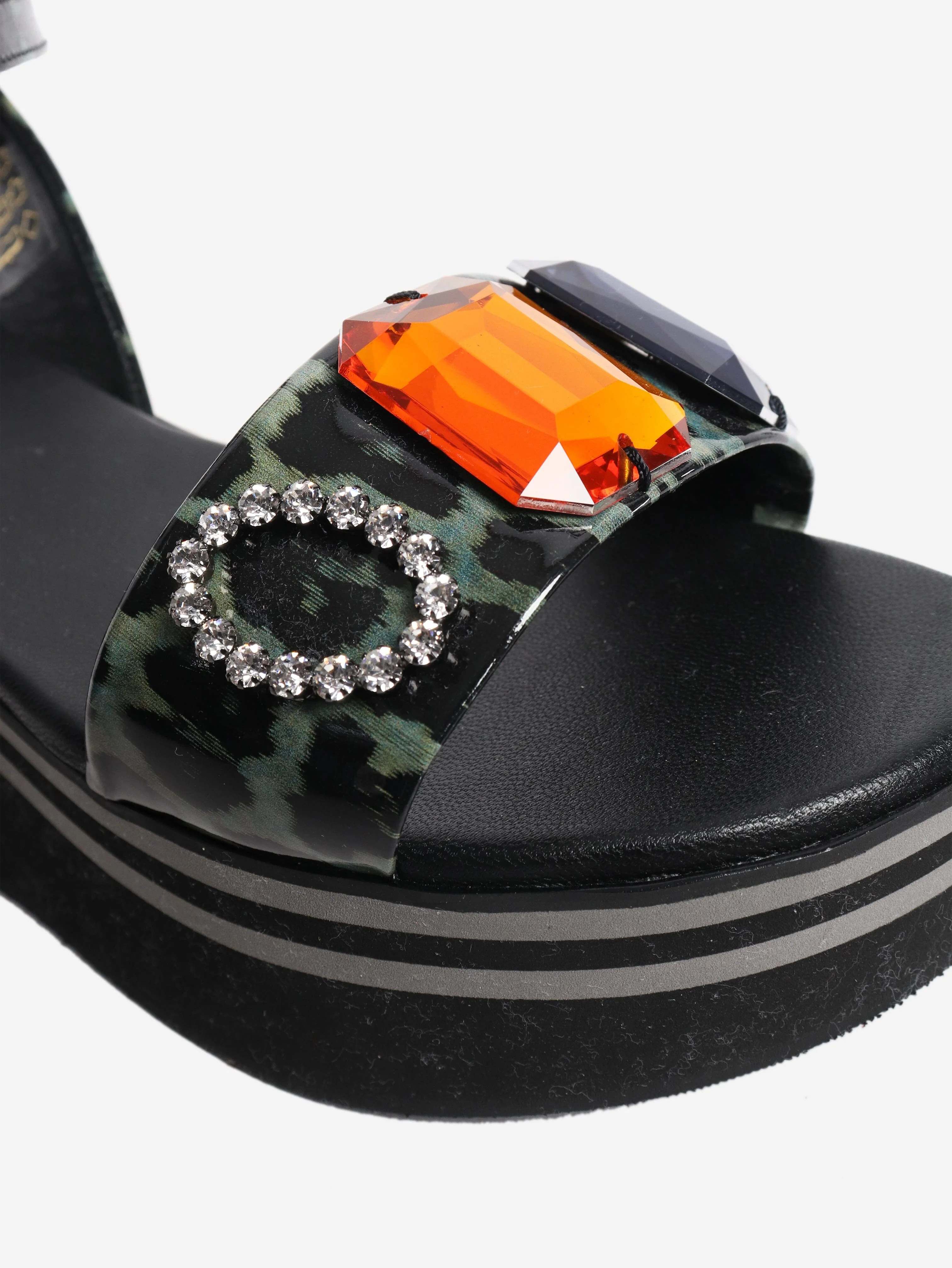 Black bejeweled platform sandals - size EU 38 - Image 4