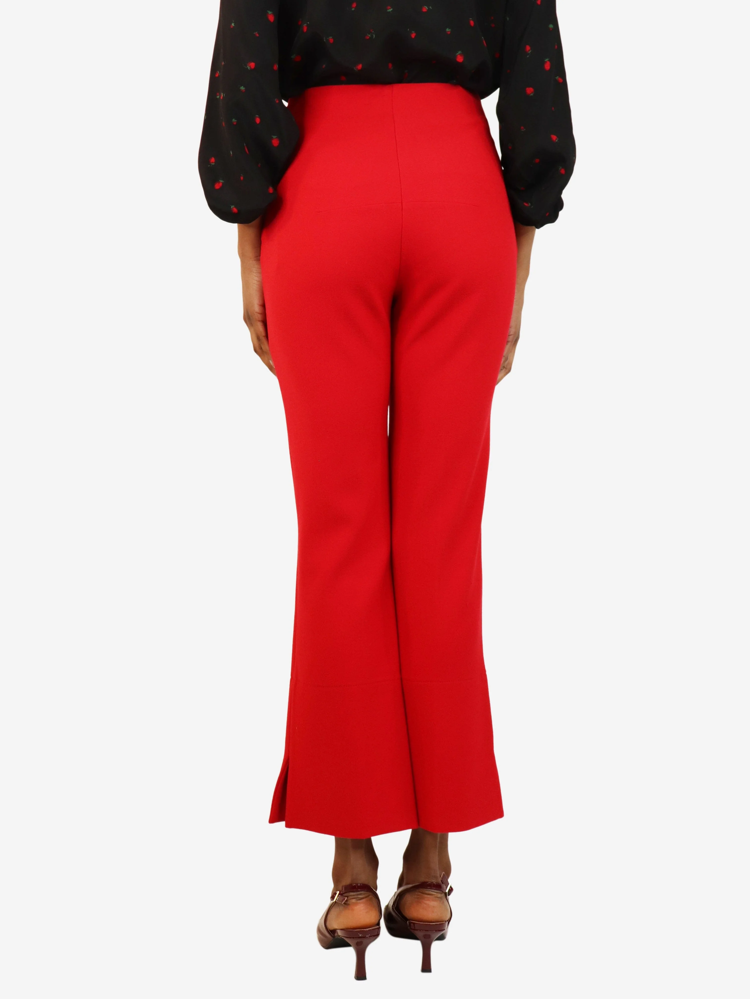 Red high-rise cropped trousers - size UK 8 - Image 3
