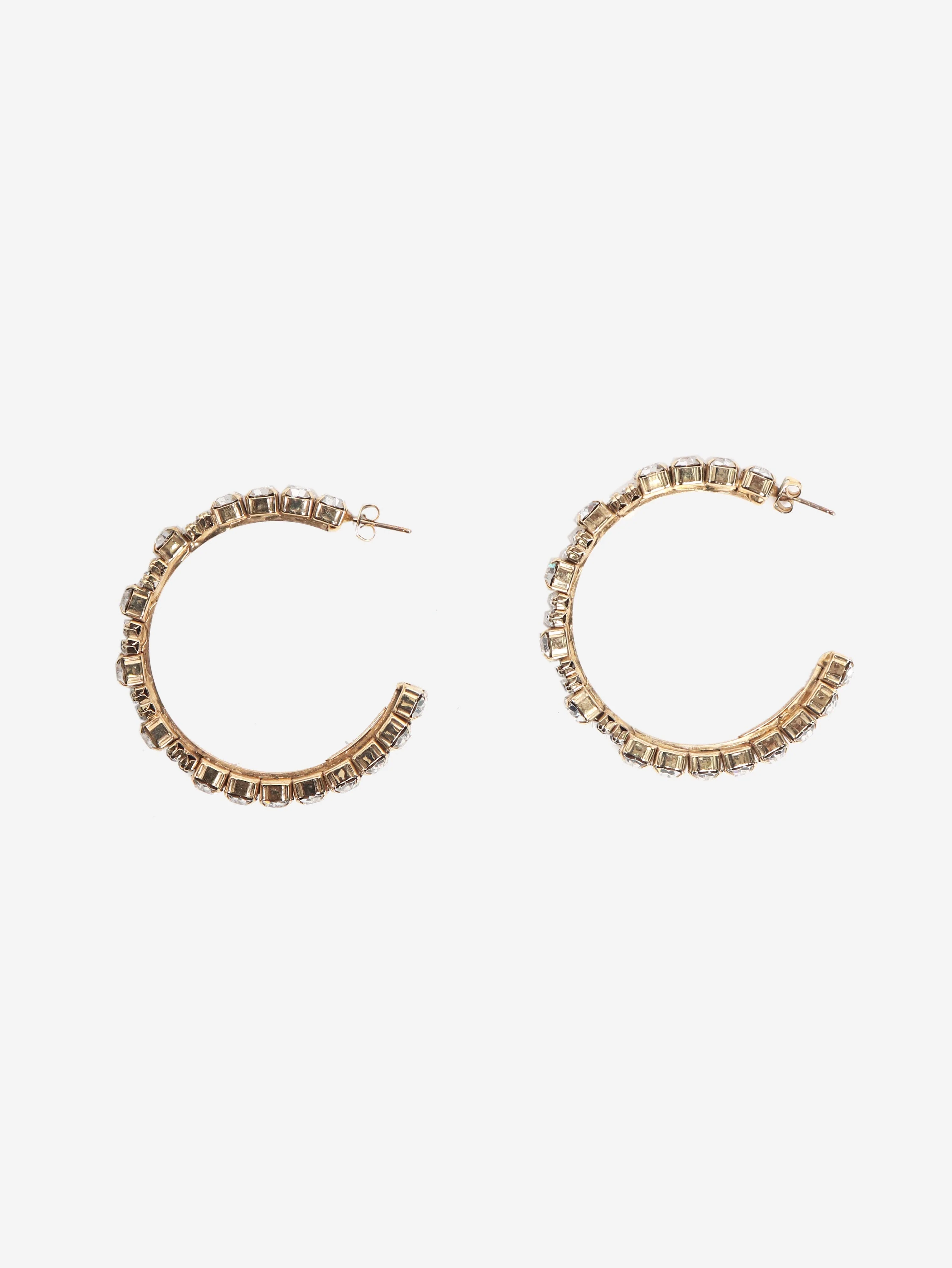 Gold embellished hoop earrings
