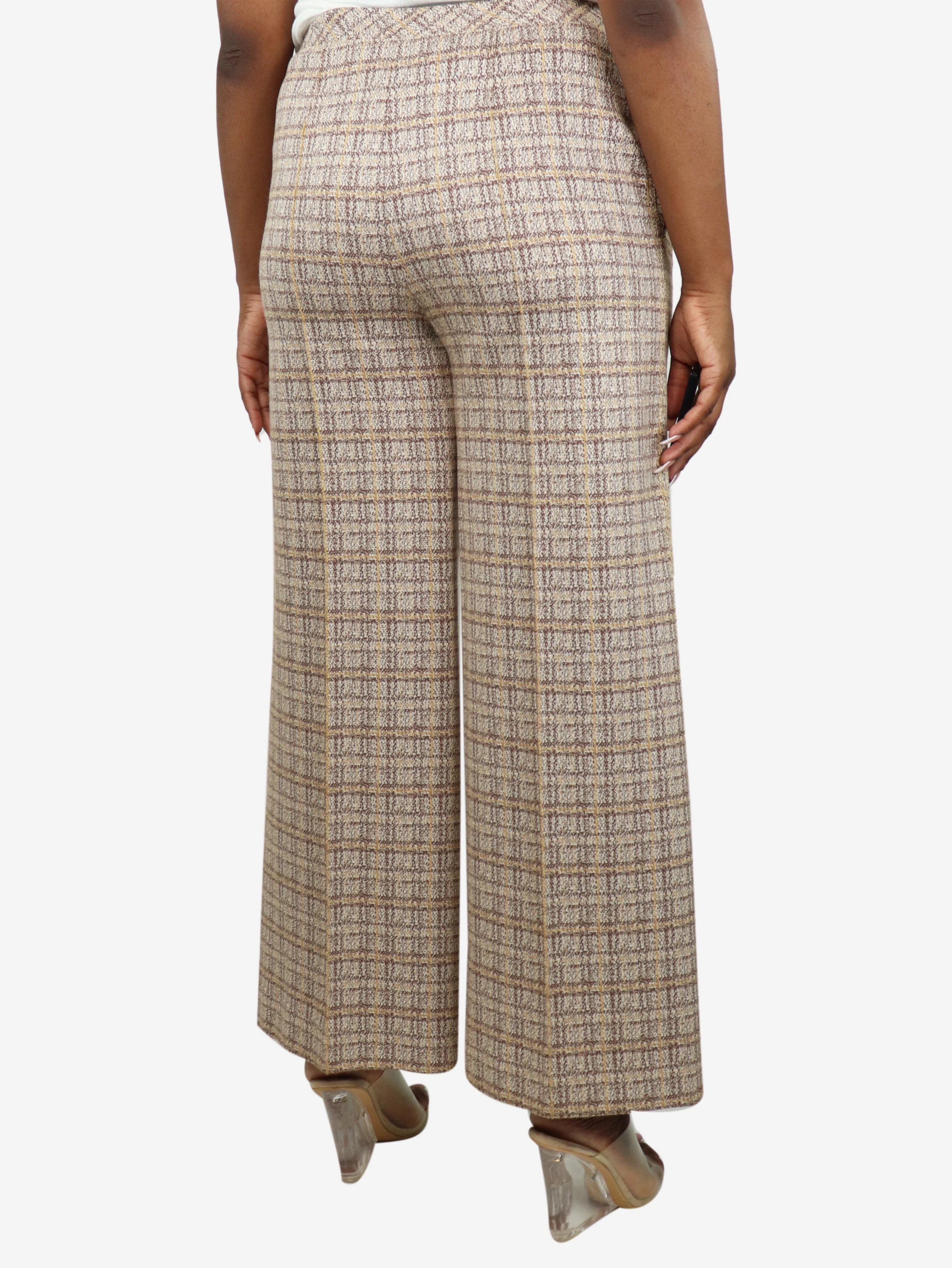 Brown checkered trousers - size L - Image 3