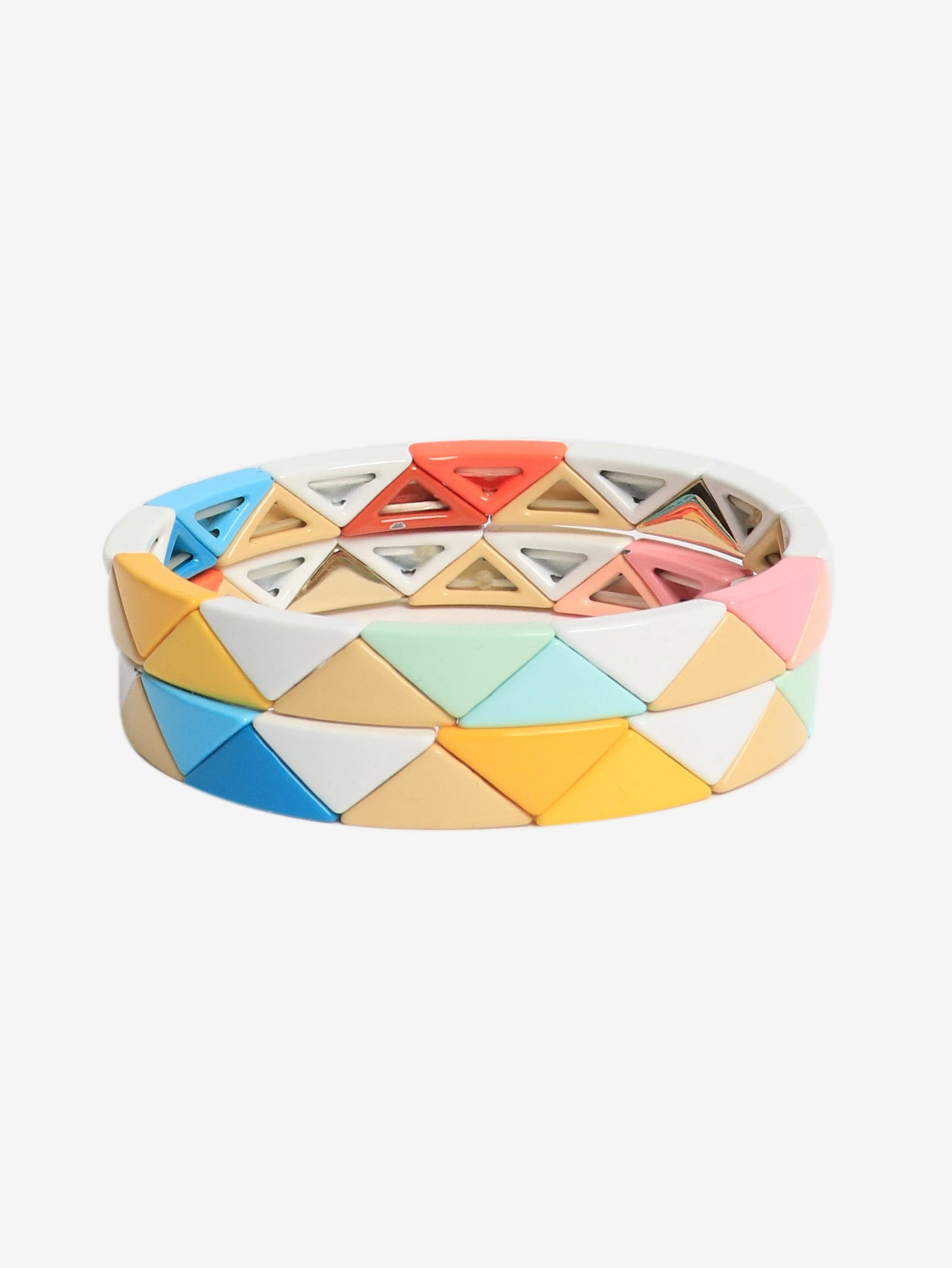 Multicolour enamel stretch bracelets (set of two) - Image 3