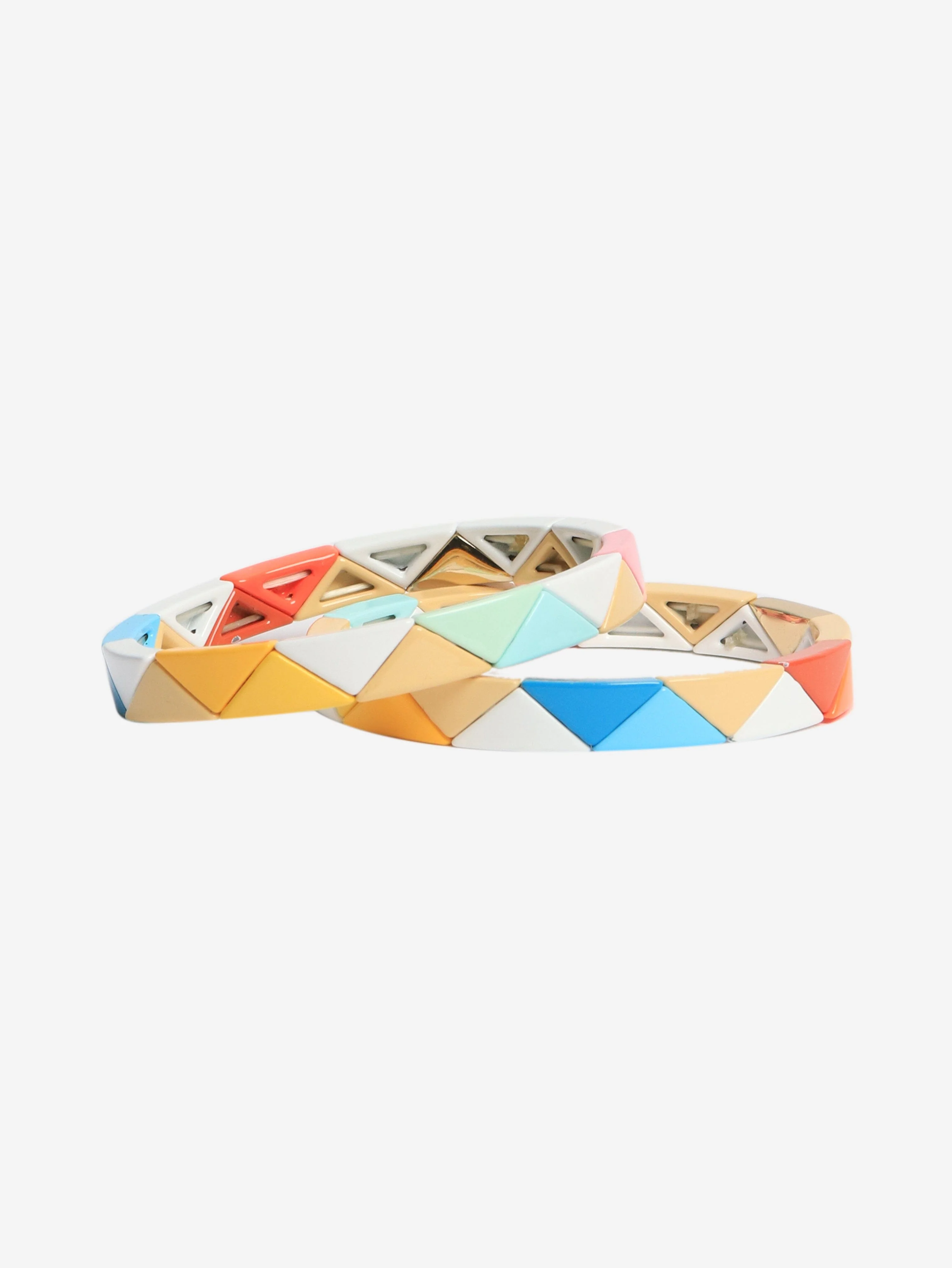 Multicolour enamel stretch bracelets (set of two) - Image 5