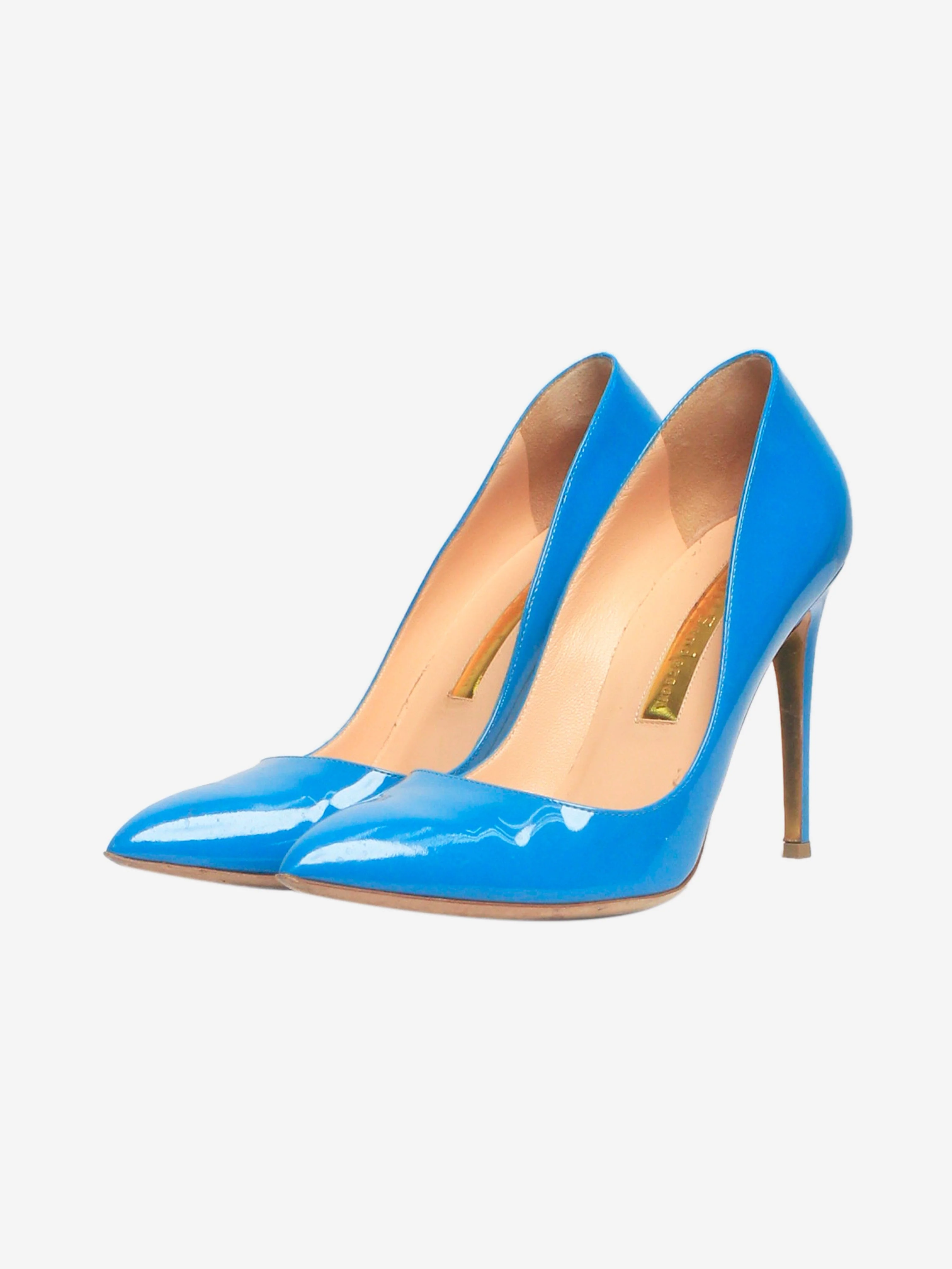 Blue Malory patent leather pointed-toe pumps - size EU 40 - Image 2