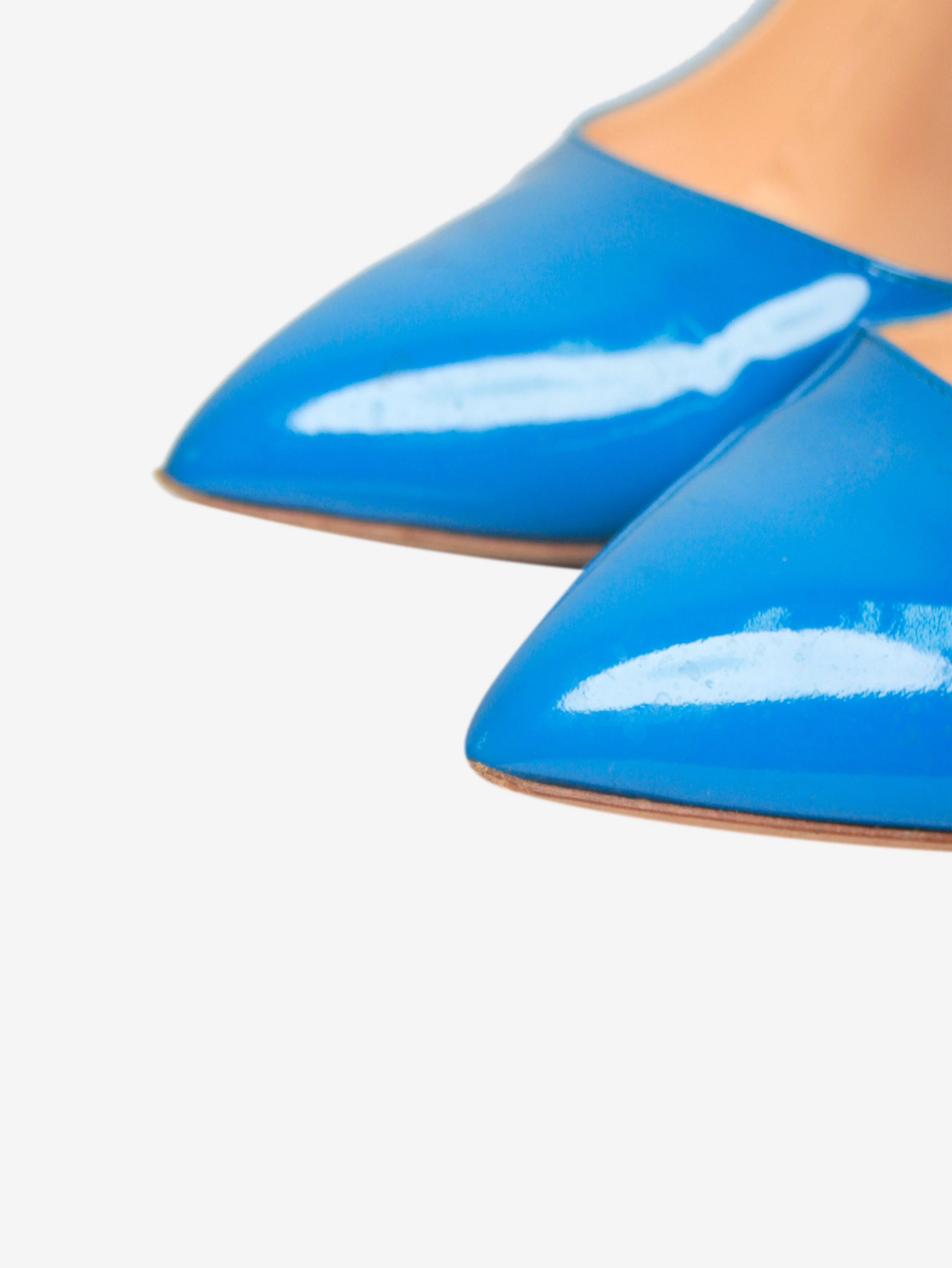 Blue Malory patent leather pointed-toe pumps - size EU 40 - Image 4