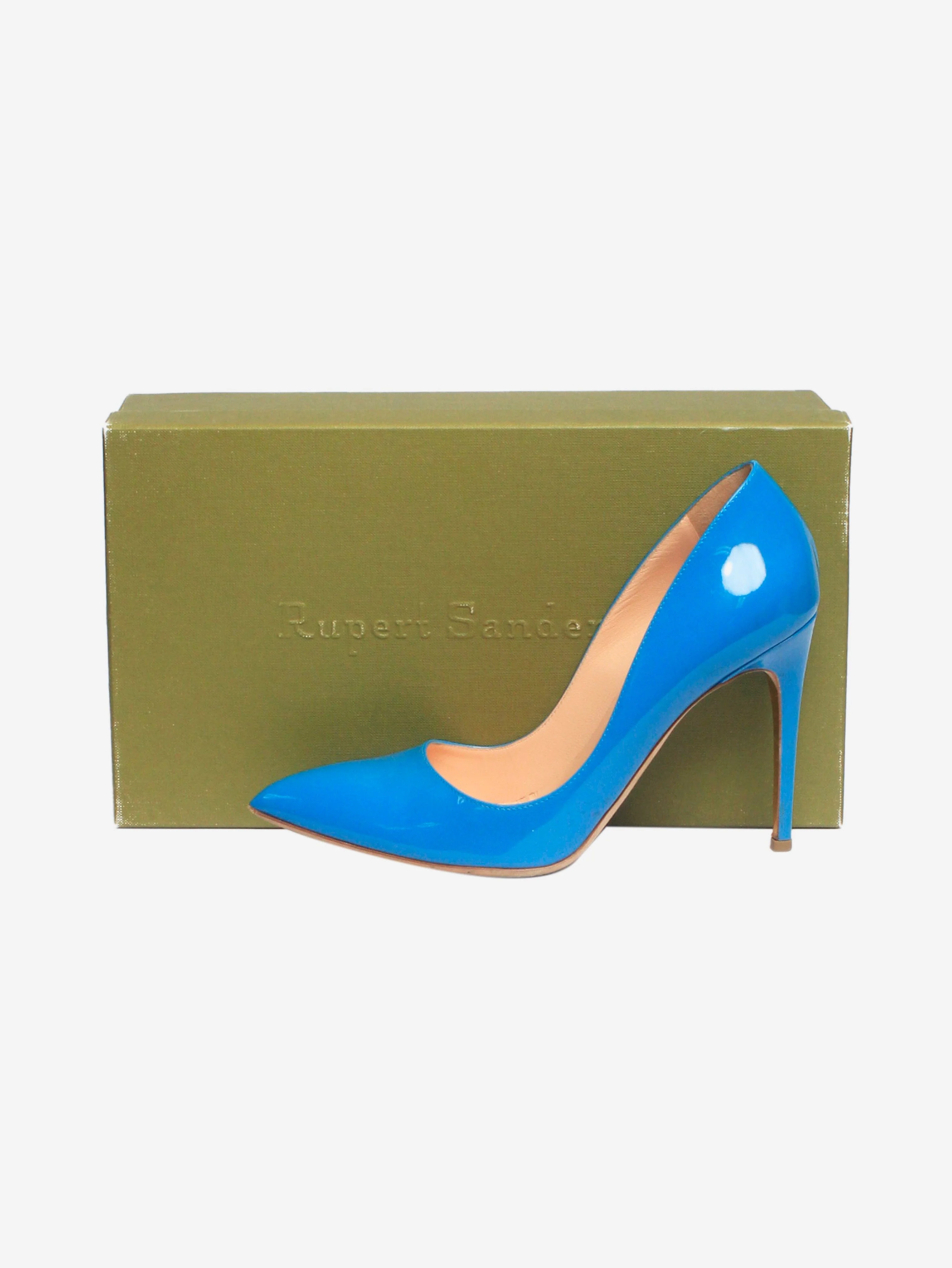 Blue Malory patent leather pointed-toe pumps - size EU 40 - Image 6