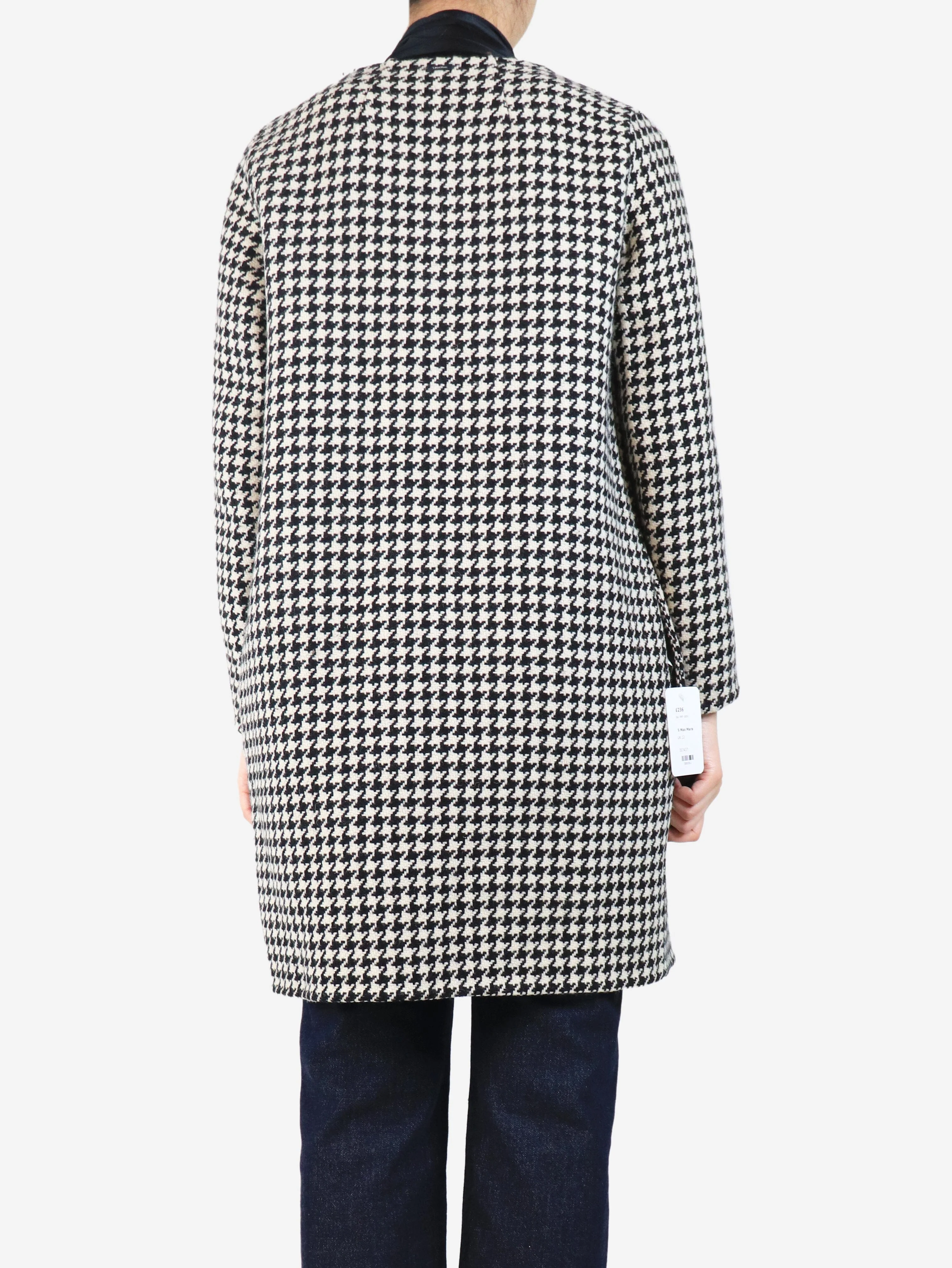 Black and white houndstooth coat - size UK 12 - Image 2
