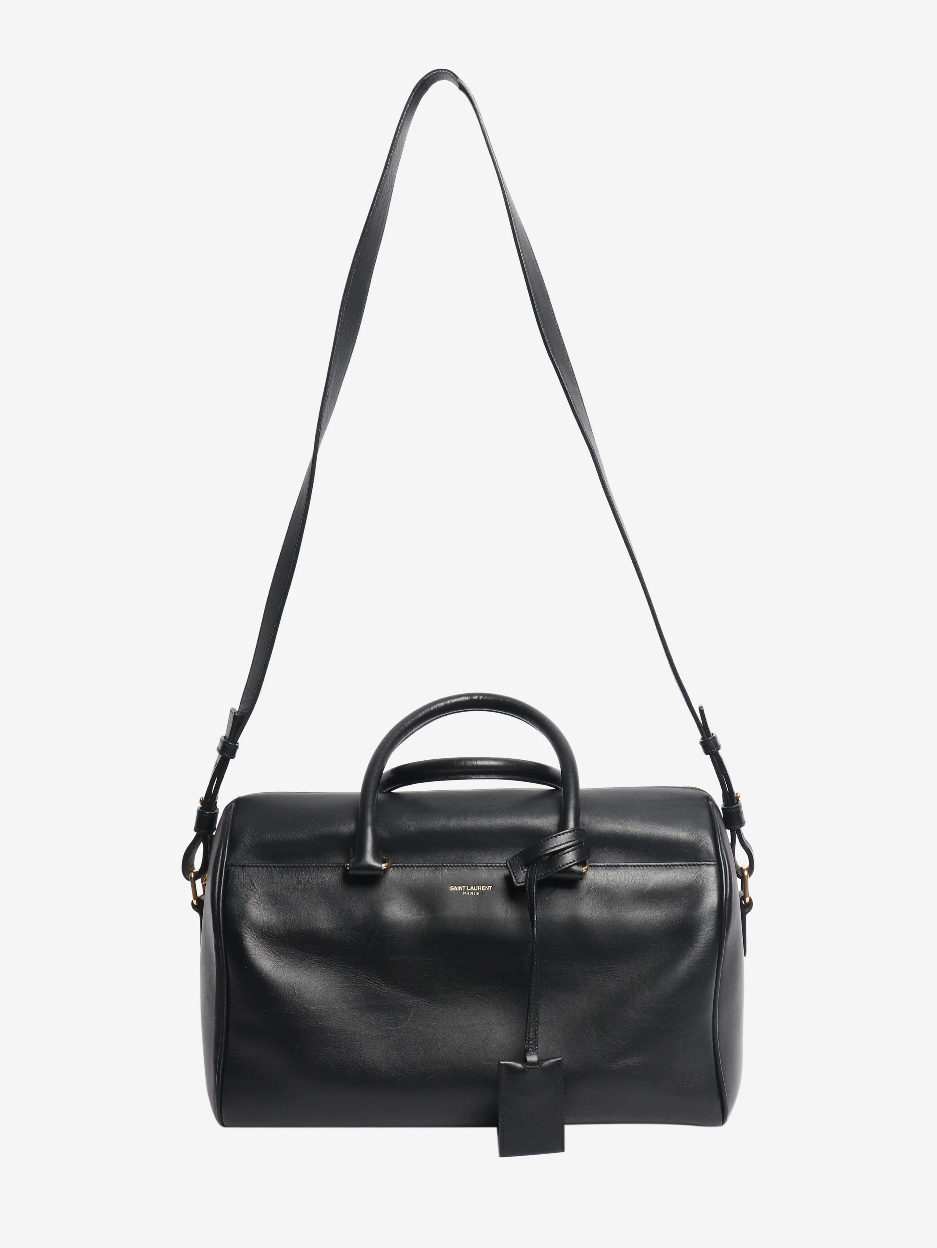 Black Duffle leather 2way bag - Image 2